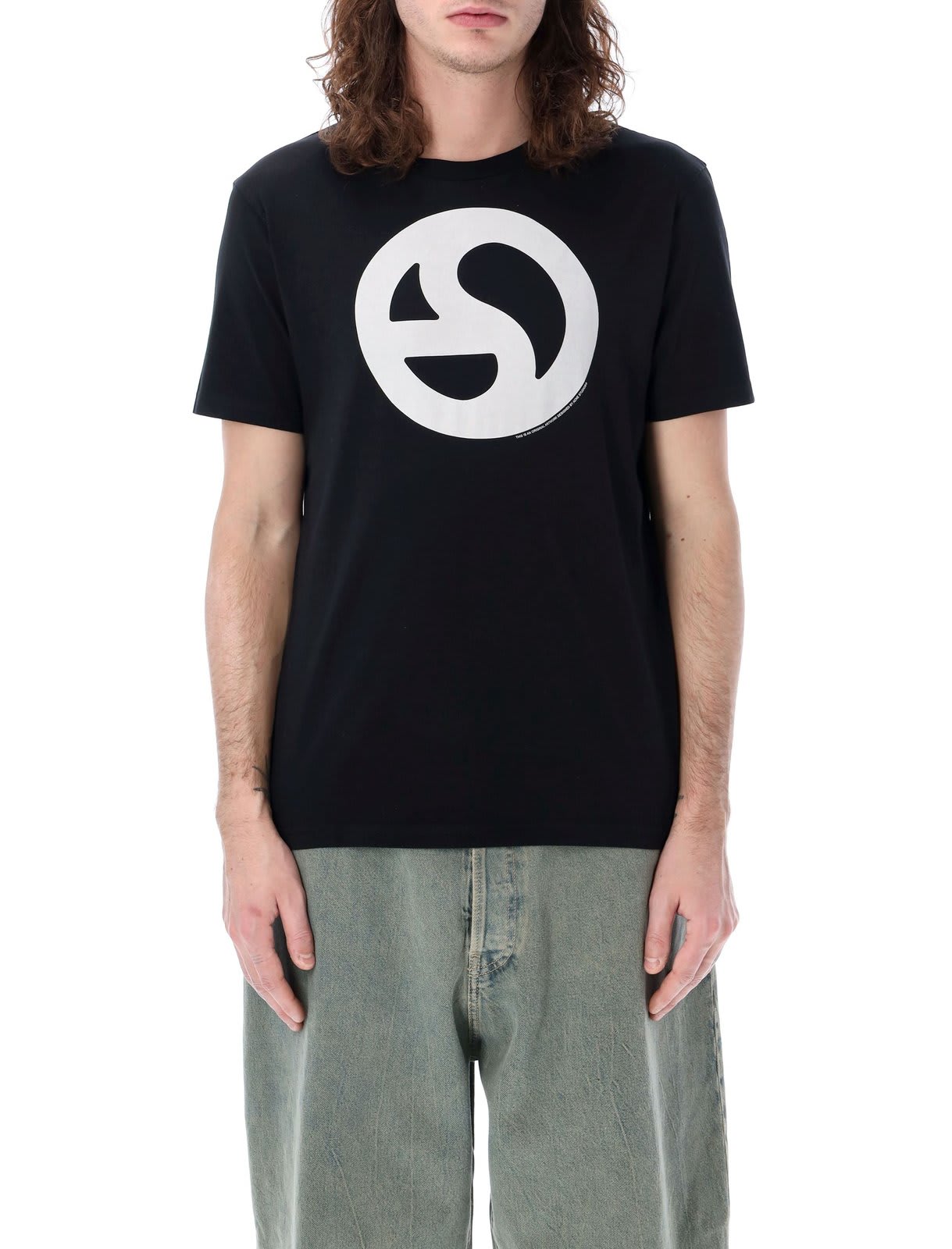 Shop Acne Studios Logo Printed Crewneck T-shirt In Black