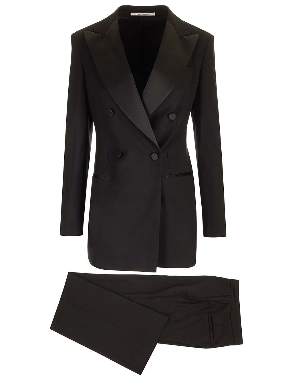 Shop Tagliatore Two-piece Suit In Black