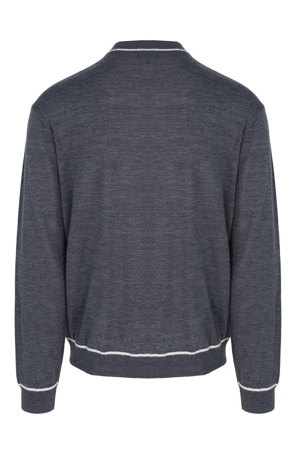 Shop Emporio Armani Eagle Jacquard Crewneck Jumper In Grey