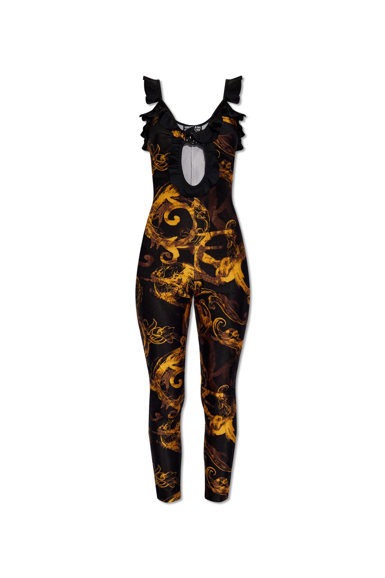 Shop Versace Jeans Couture Sleeveless Jumpsuit In Black