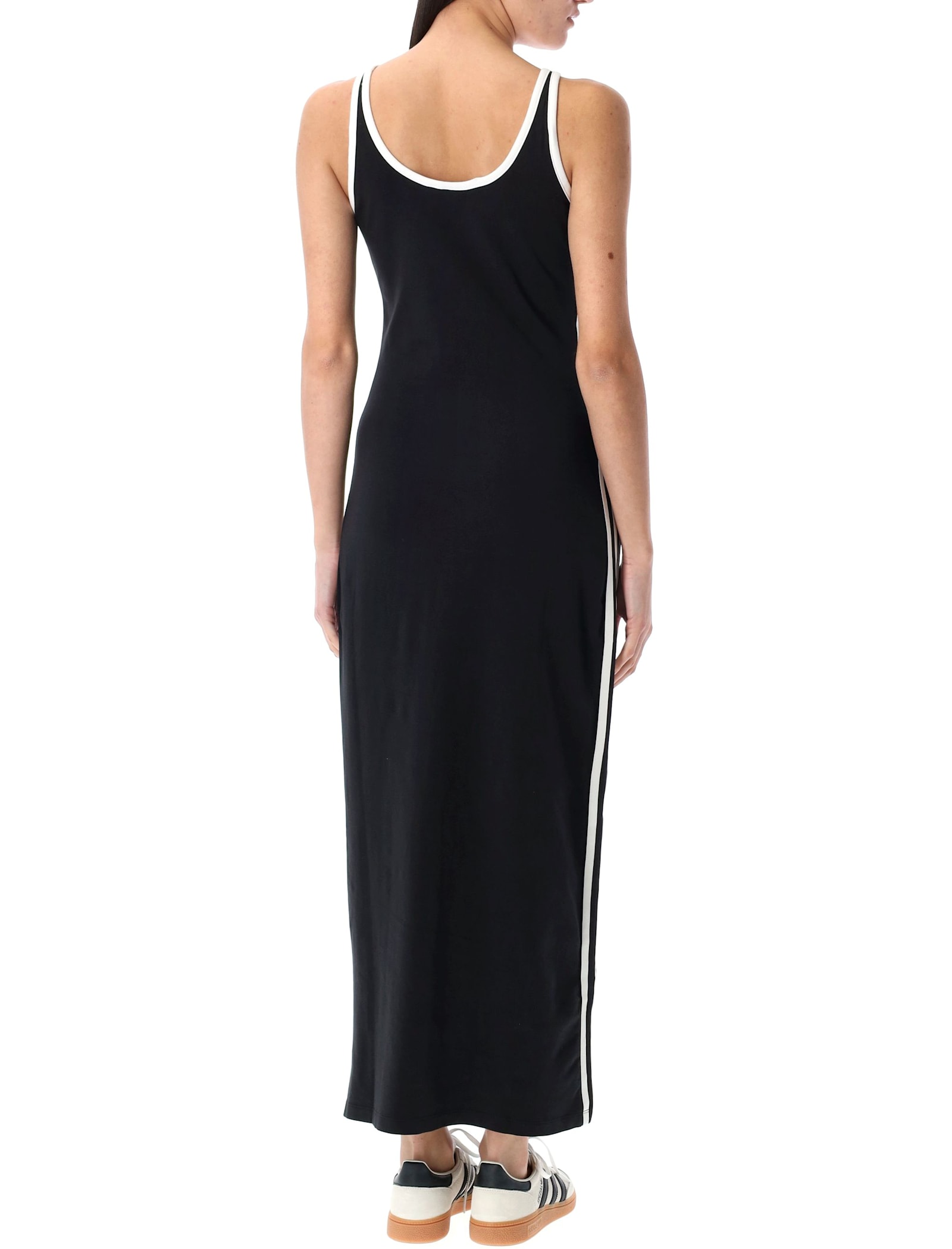 Adidas Originals Black Adicolor 3-stripes Tank Maxi Dress In Black