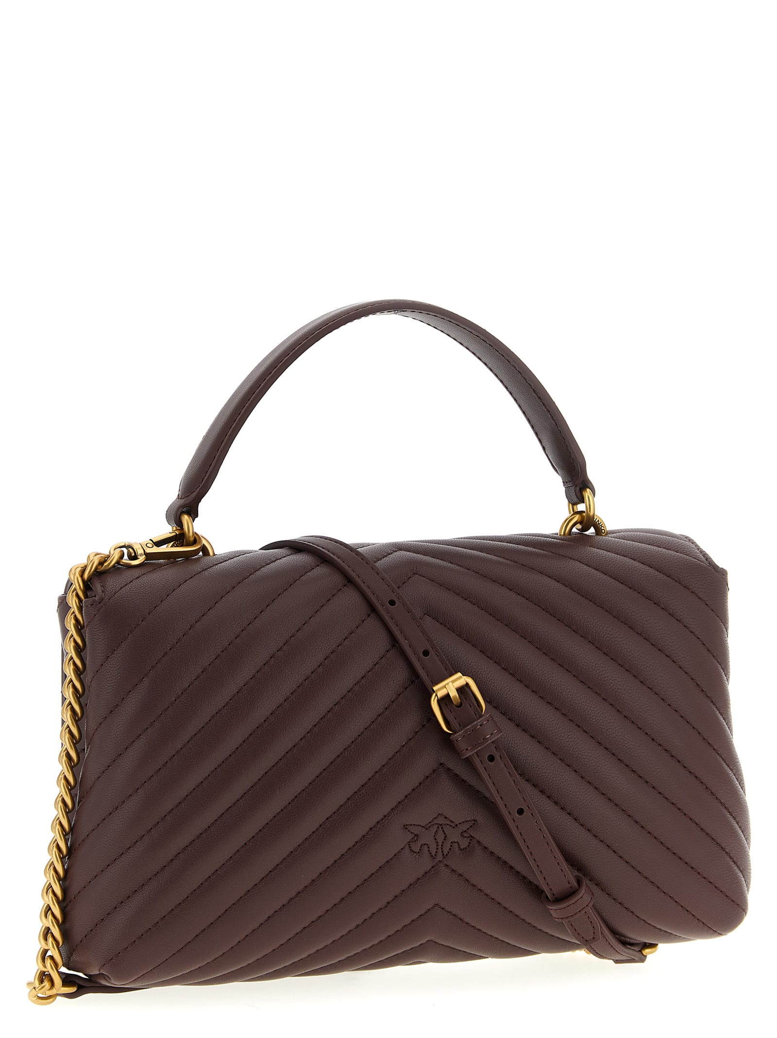 Pinko Love Lady Puff Classic Handbag In Brown