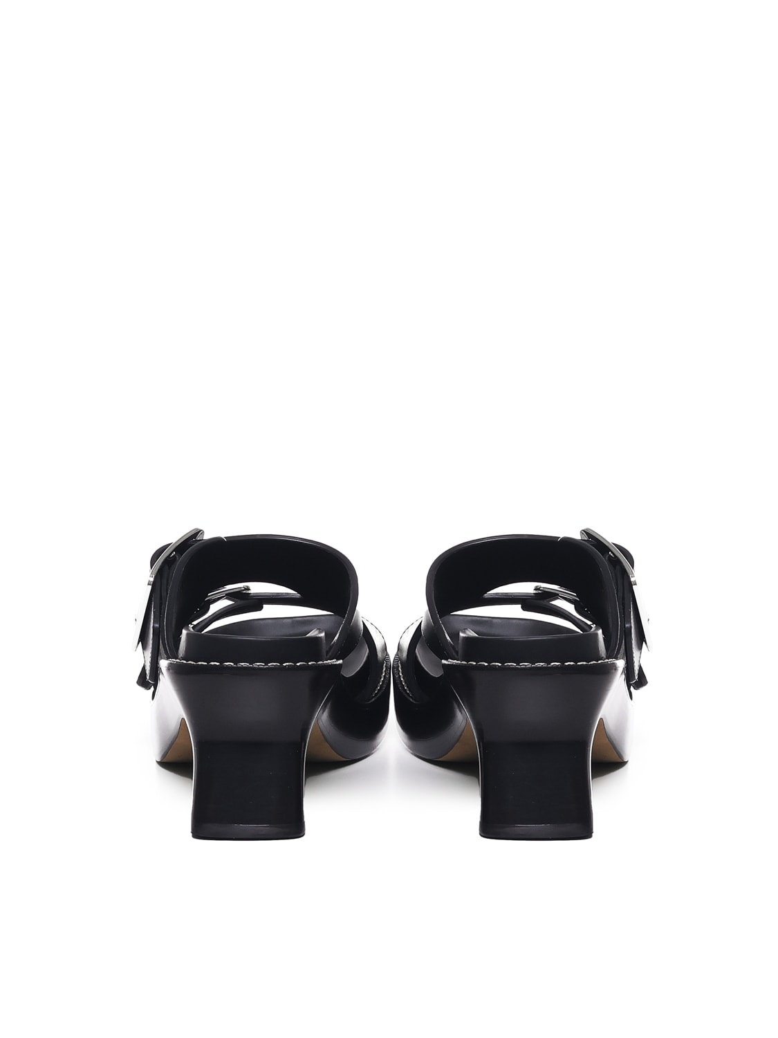 Shop Loewe Ease Sandals In Calfskin In Black