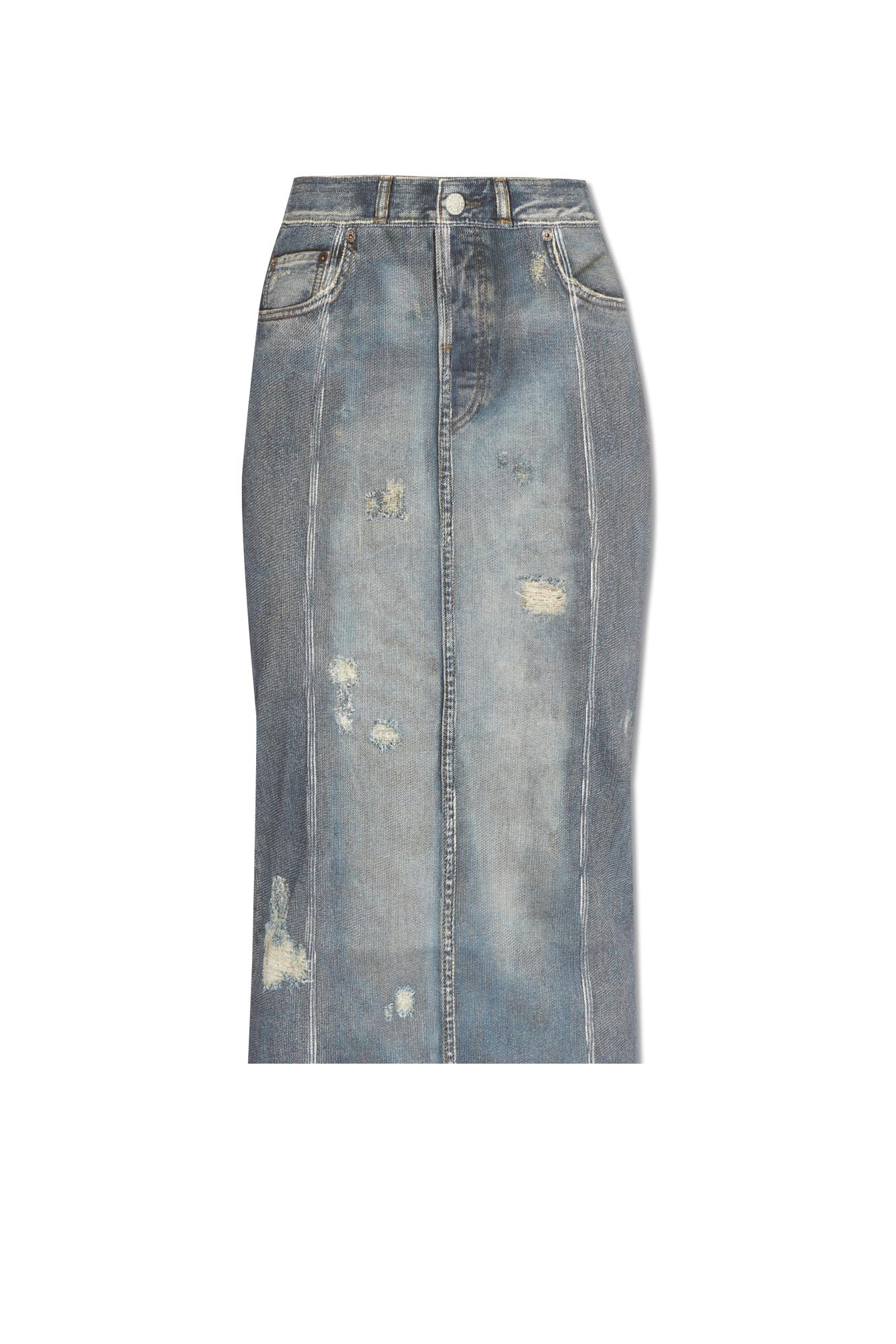 Shop Acne Studios Pencil Skirt In Denim Blue