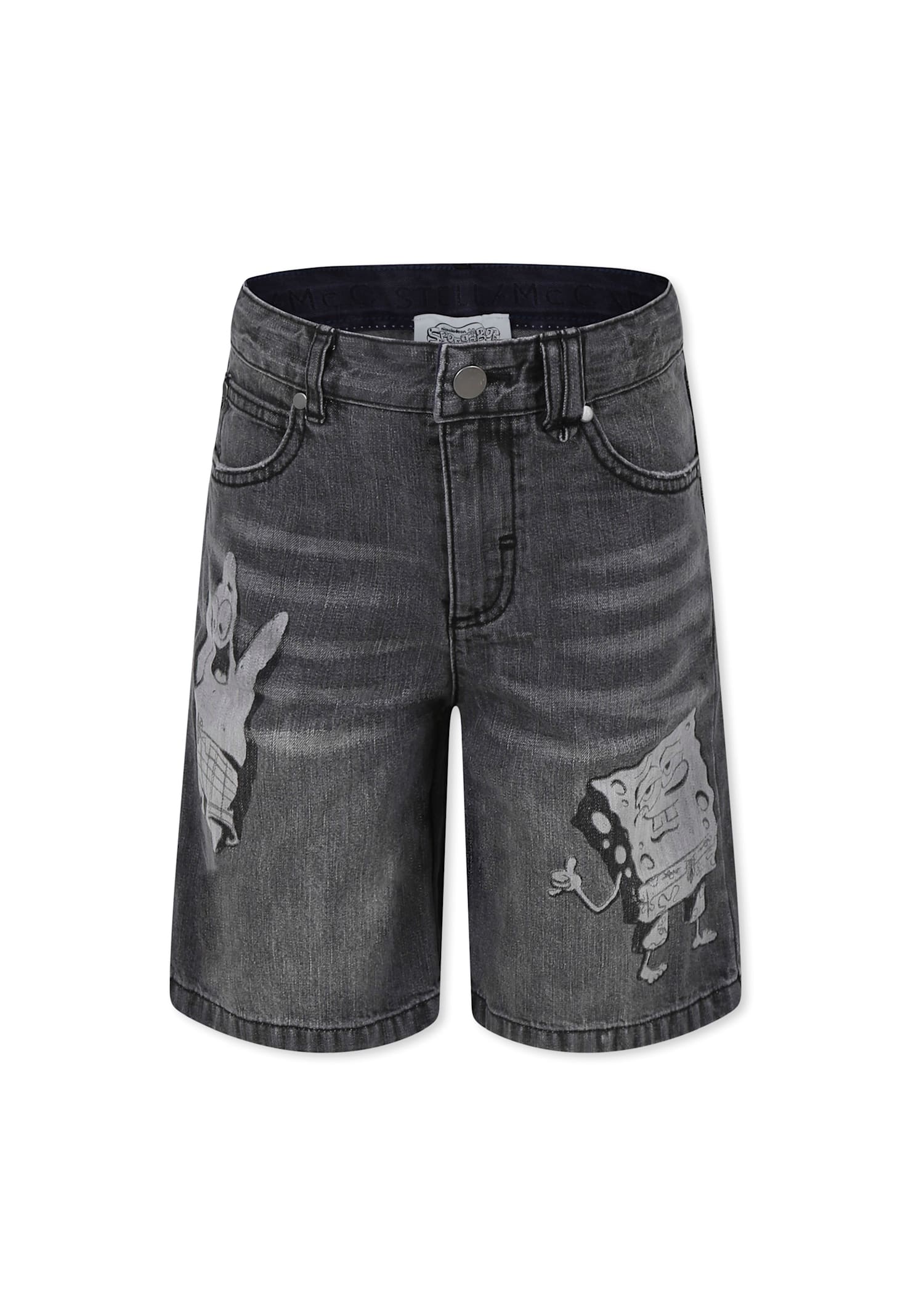 Stella Mccartney Grey Shorts For Boy With Spongebob In Grey