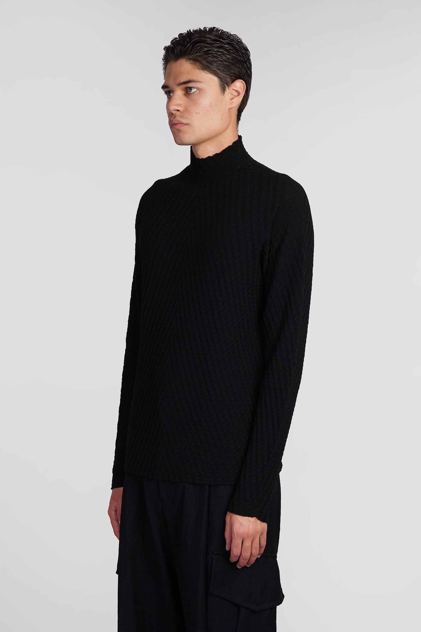 Shop Giorgio Armani Knitwear In Black Wool