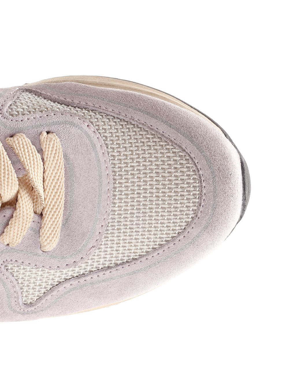 Golden Goose Running Sole Net Upper Suede Toe Spur And Heel Laminated Star Sneakers Violet In Violet