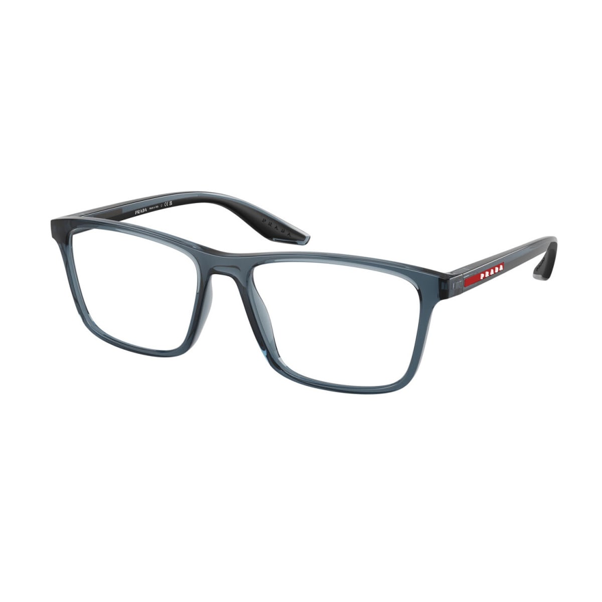 Prada Linea Rossa Ps 01qv Czh1o1 Azzurro Trasparente Glasses In Green