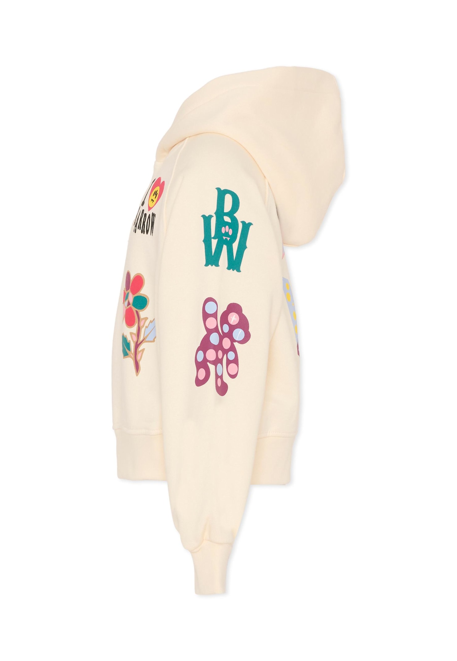 Barrow Graphic-patches Hoodie In Neutral