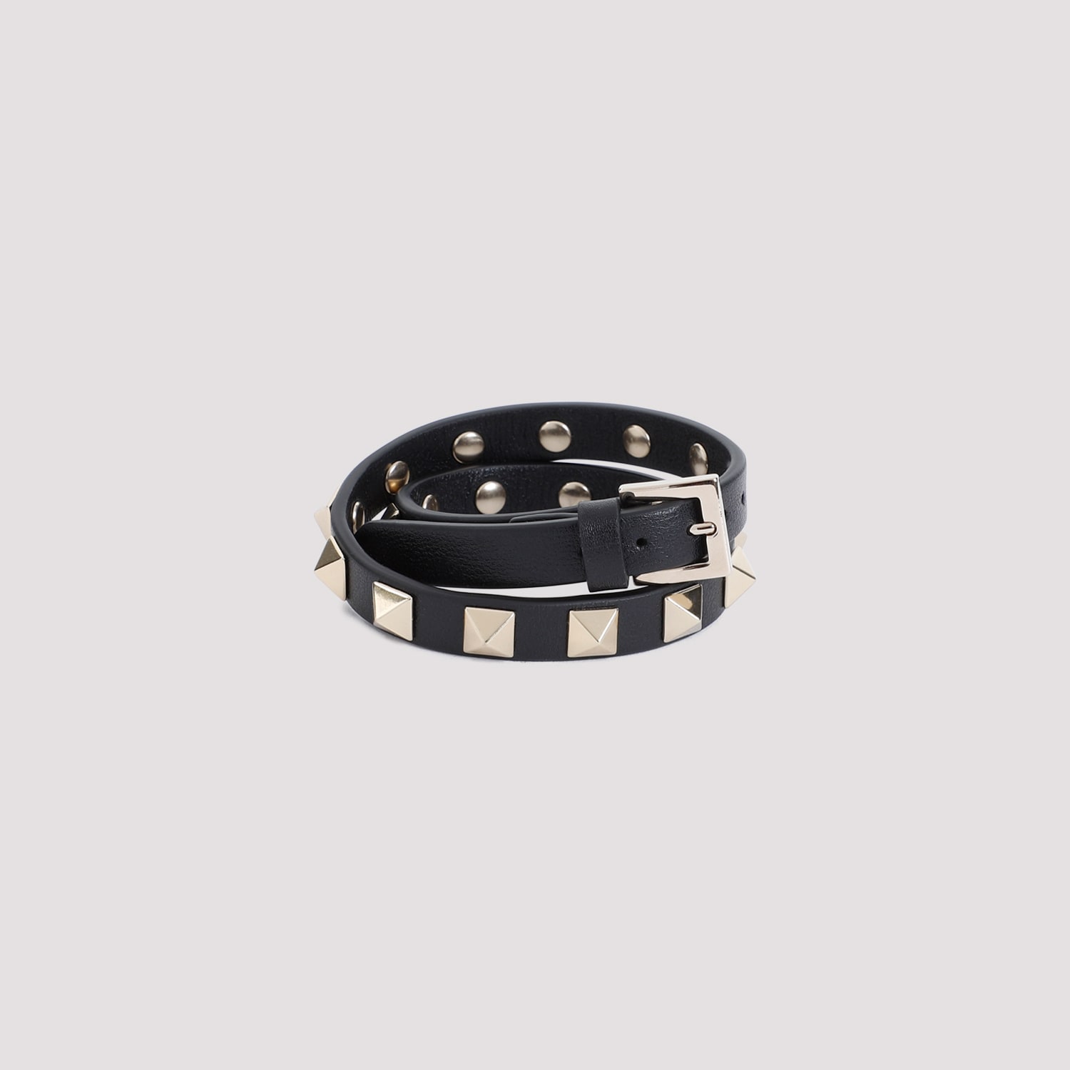 Shop Valentino Leather Bracelet In No Nero