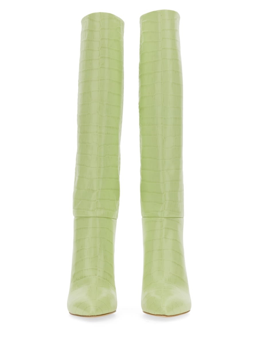Paris Texas Knee-high 85 Stiletto Boots In Green