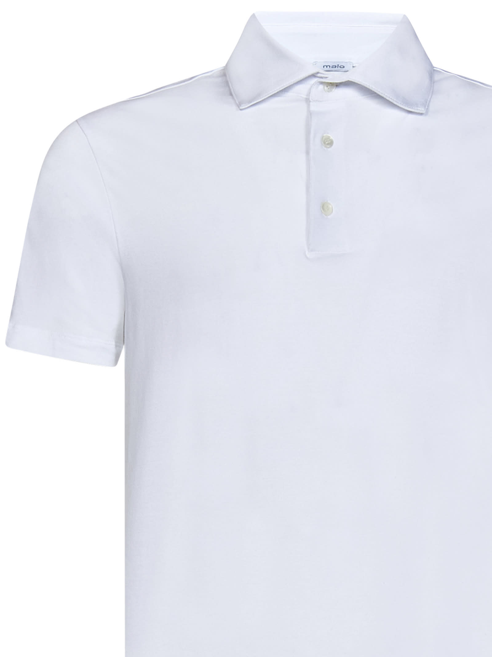 Shop Malo Polo Shirt In White