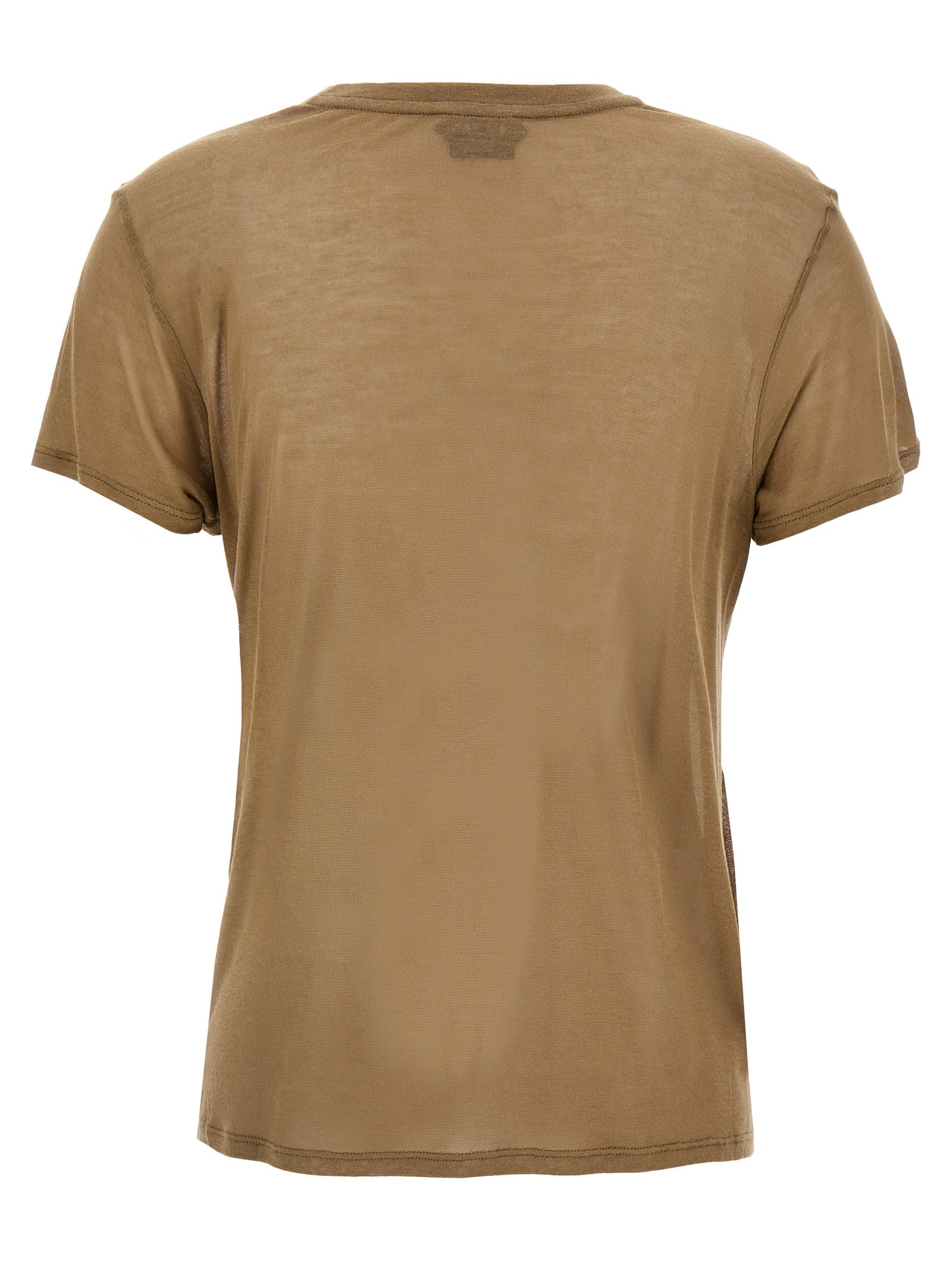 Tom Ford Bamboo Viscose T-shirt With Front Metal Logo In Brown