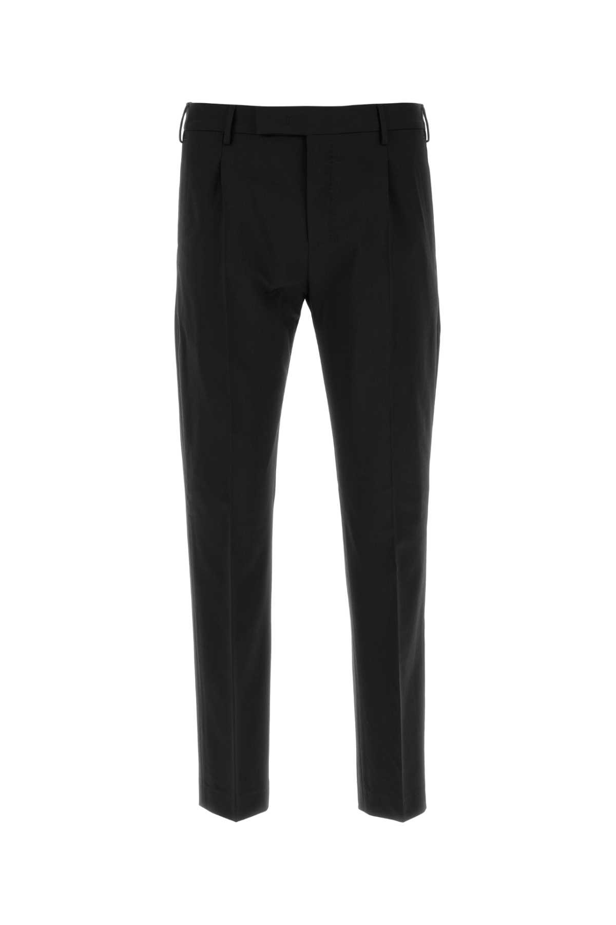 Pt Torino Pant Wool Stretch Front Pleats In Black