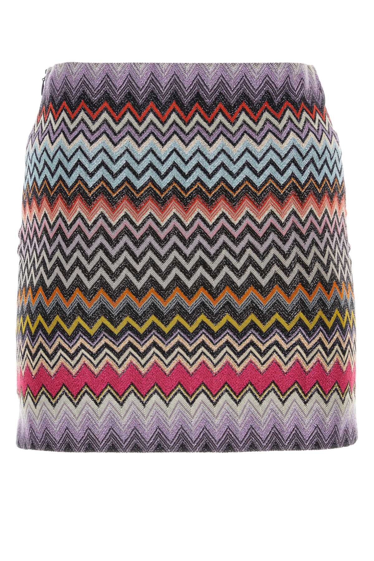 Shop Missoni Embroidered Viscose Blend Mini Skirt In Multicolor/blkbase