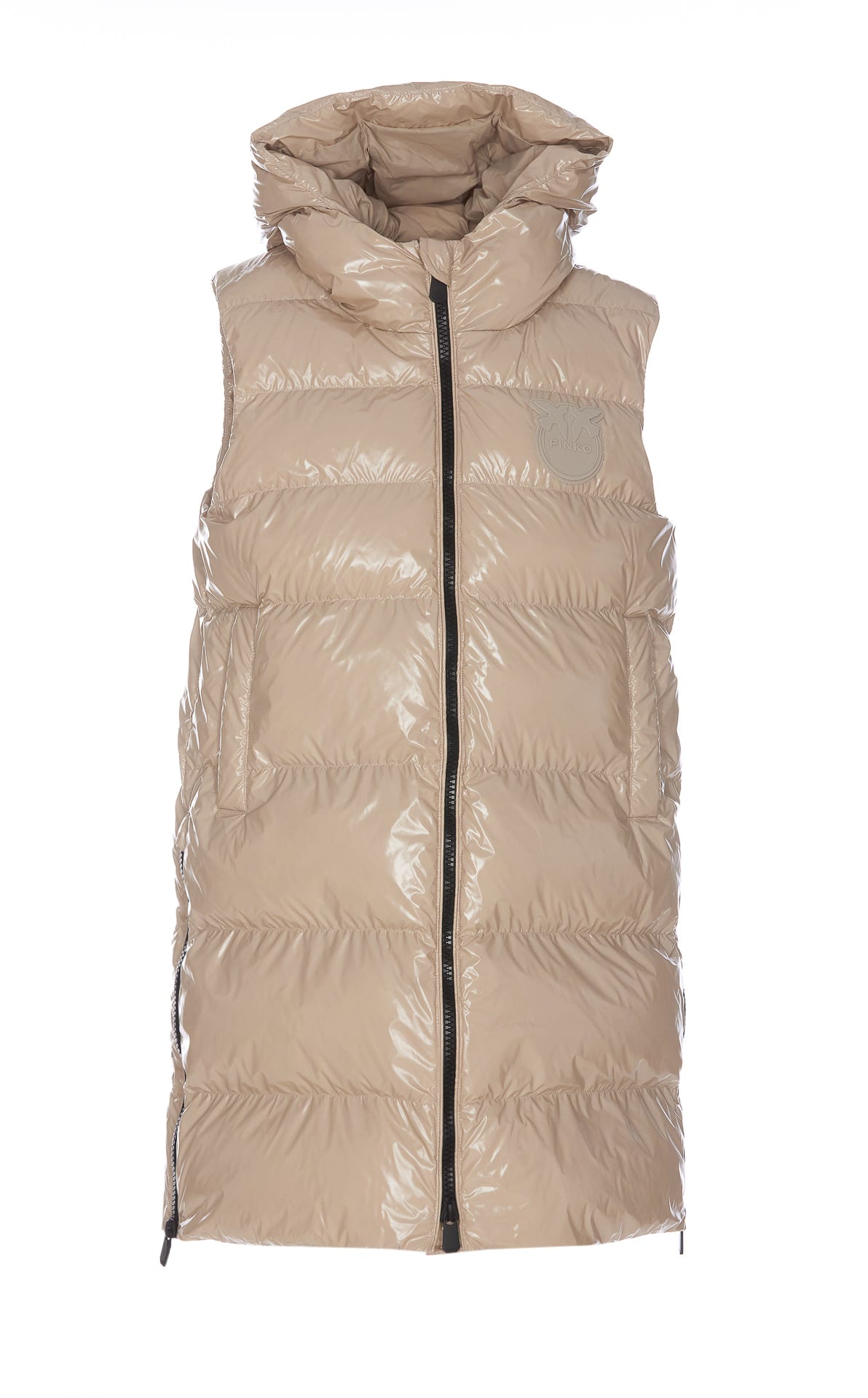 Shop Pinko Graffetta Padded Vest In Beige