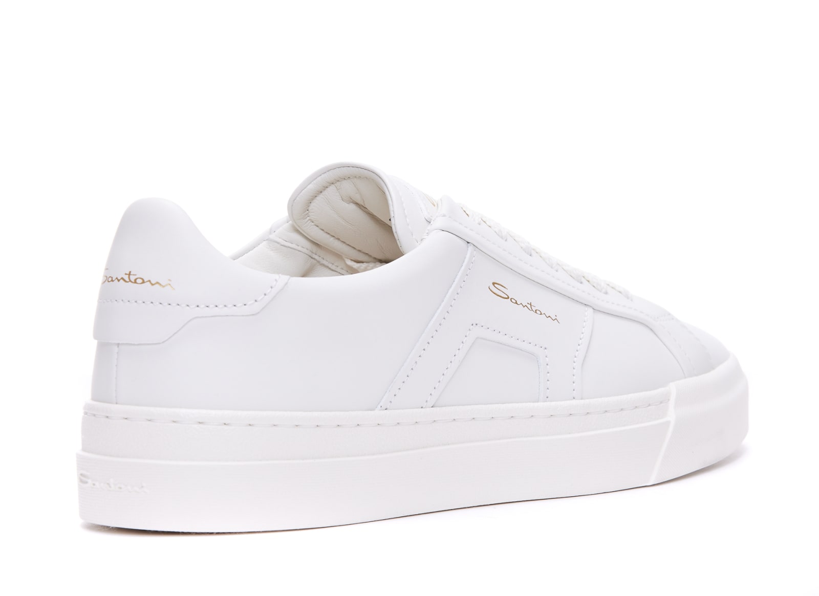 Shop Santoni Sneakers In White