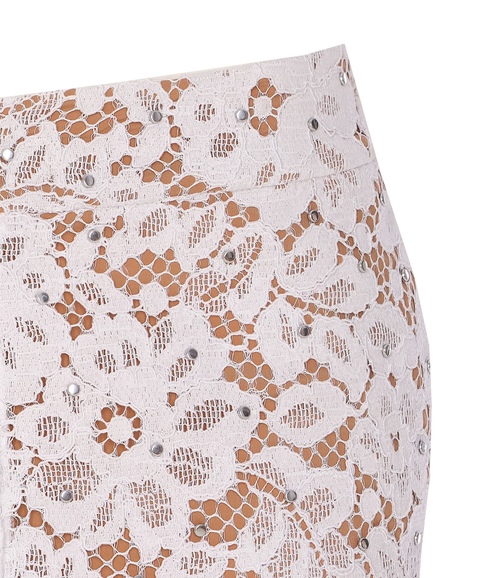 Michael Kors Studded Corded Floral Lace Mini Skirt