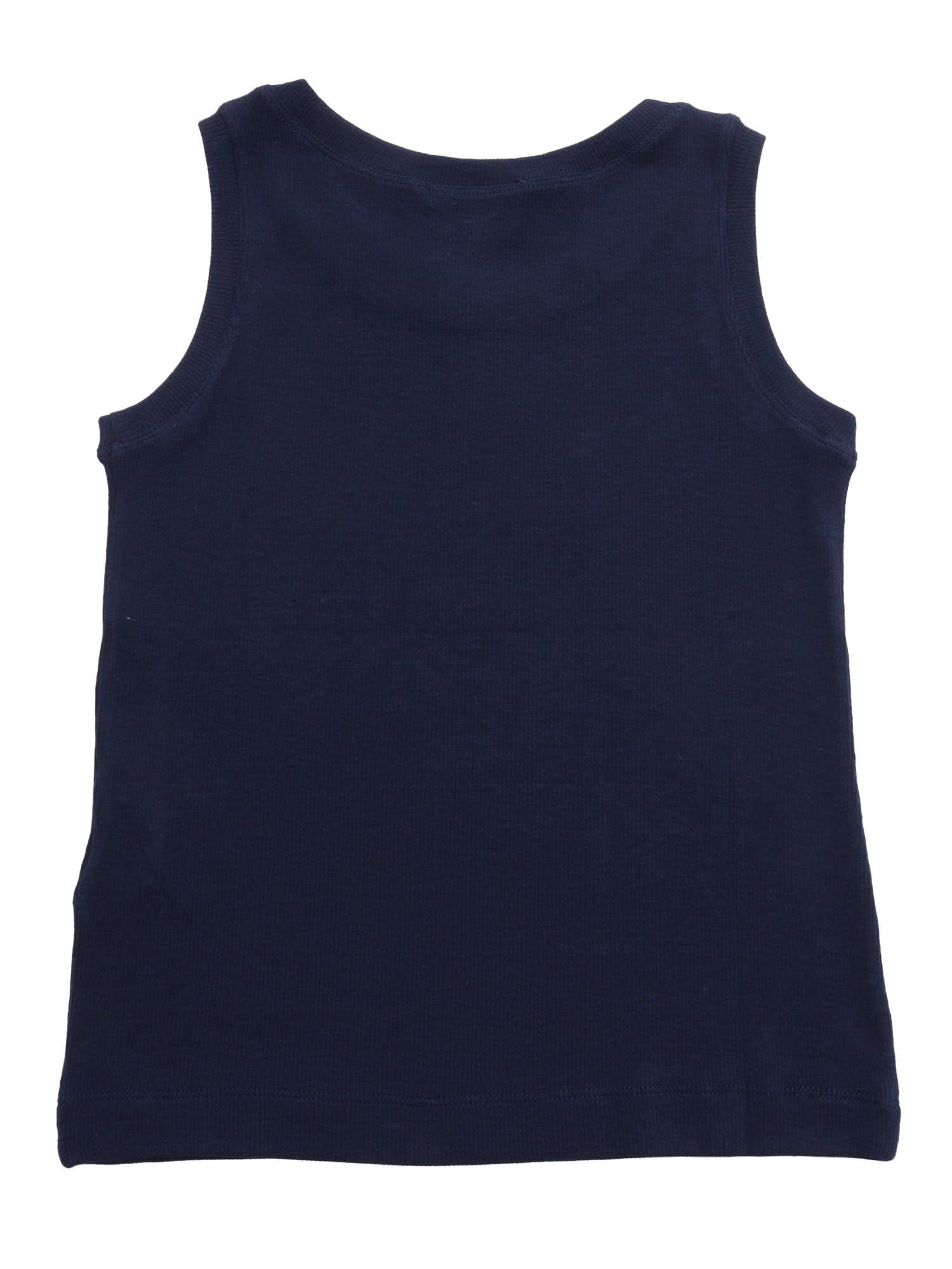 Monnalisa Ribbed Basic Top In Blue