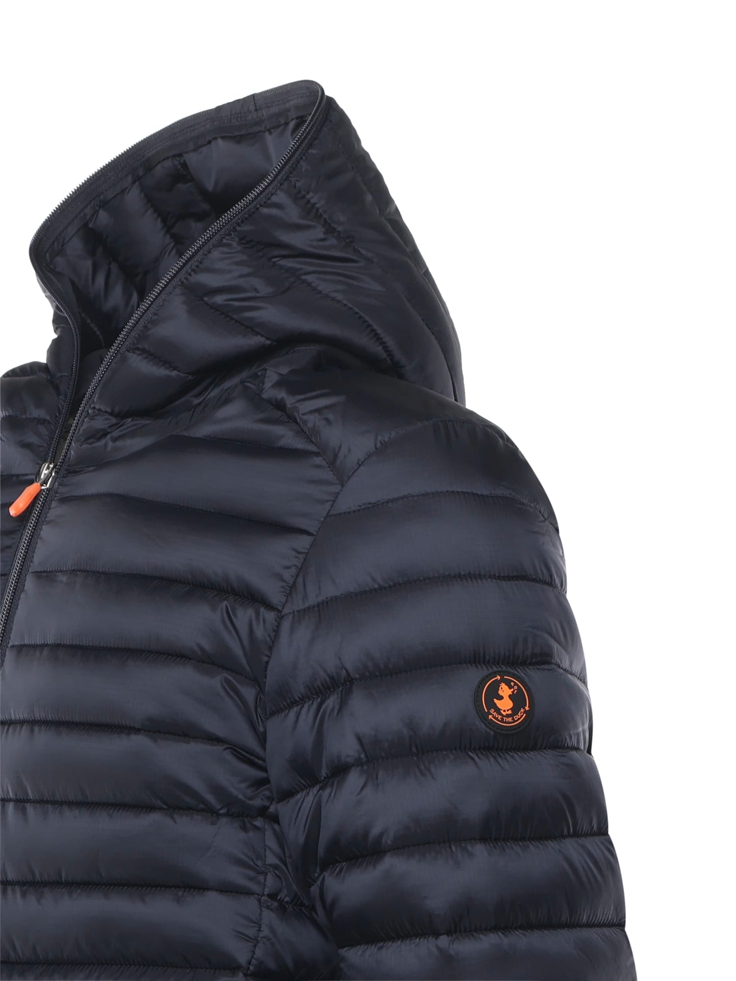 Save The Duck Hooded Zip Ripstop Jacket In Blue