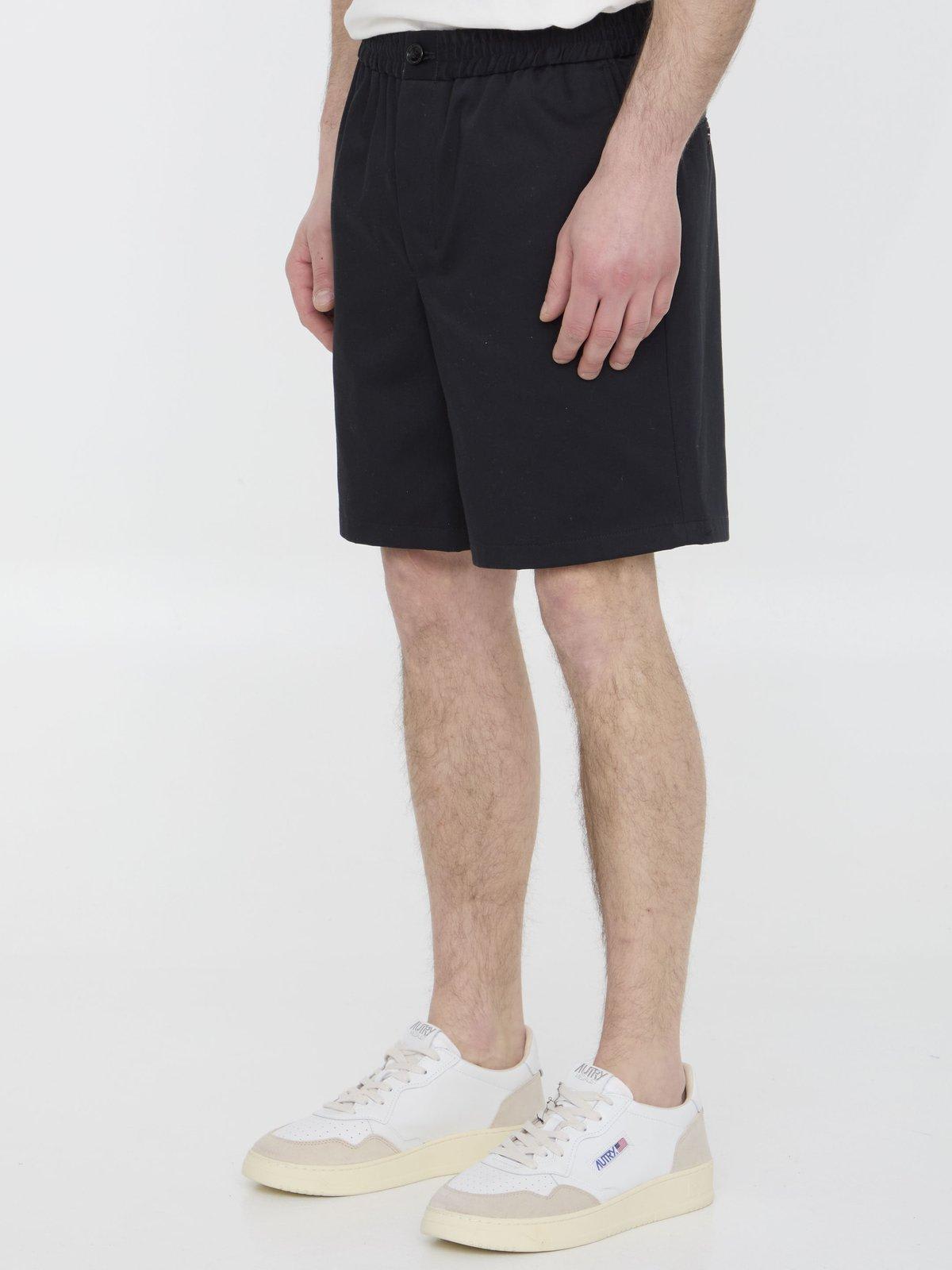 Shop Ami Alexandre Mattiussi Paris Regular Fit Chino Shorts In Black