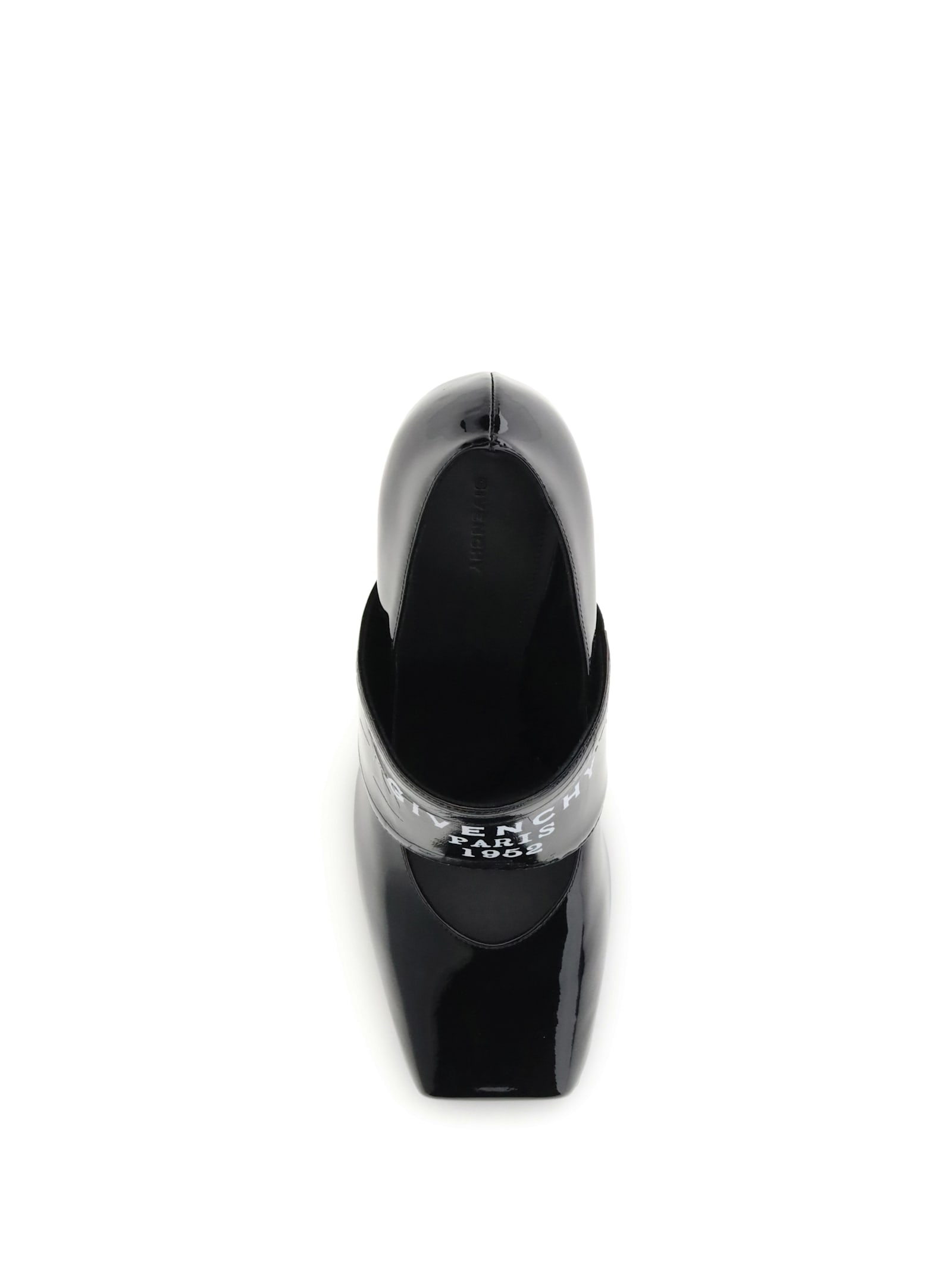 Givenchy Paris Logo Printed 1952 Square-toe Pumps In Black