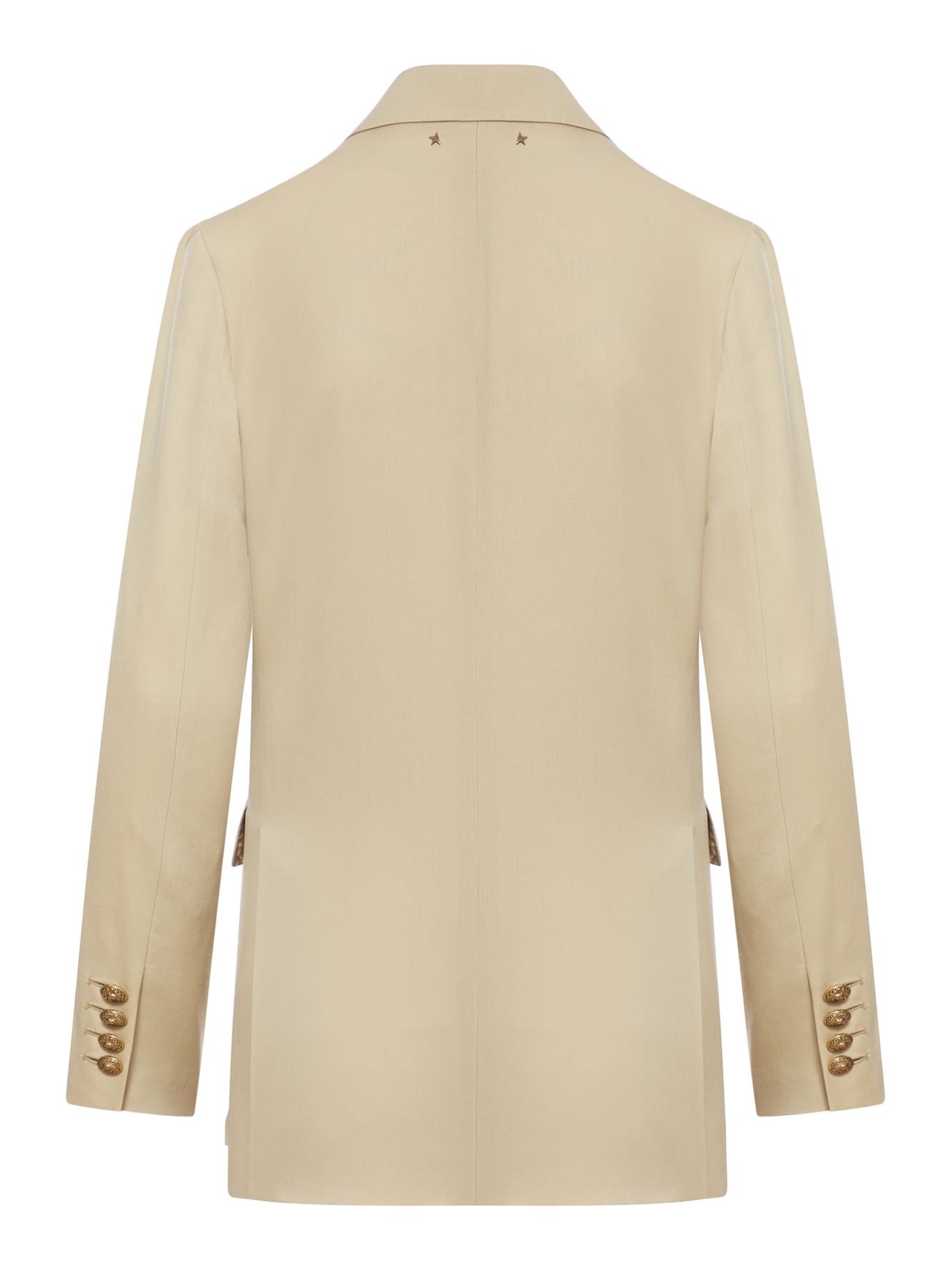 Shop Golden Goose Double-breasted Blazer In Sand