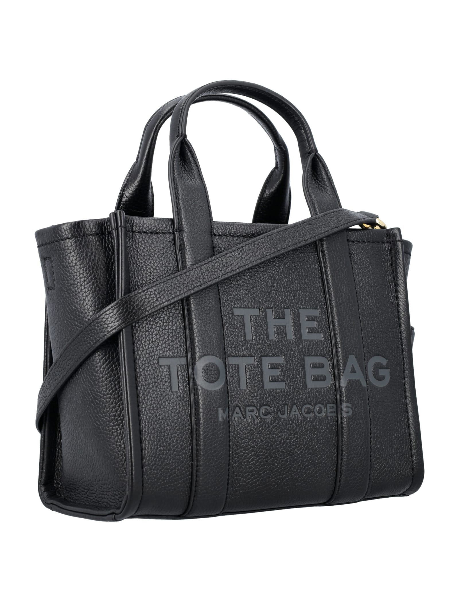 Shop Marc Jacobs The Mini Tote Leather Bag In Black
