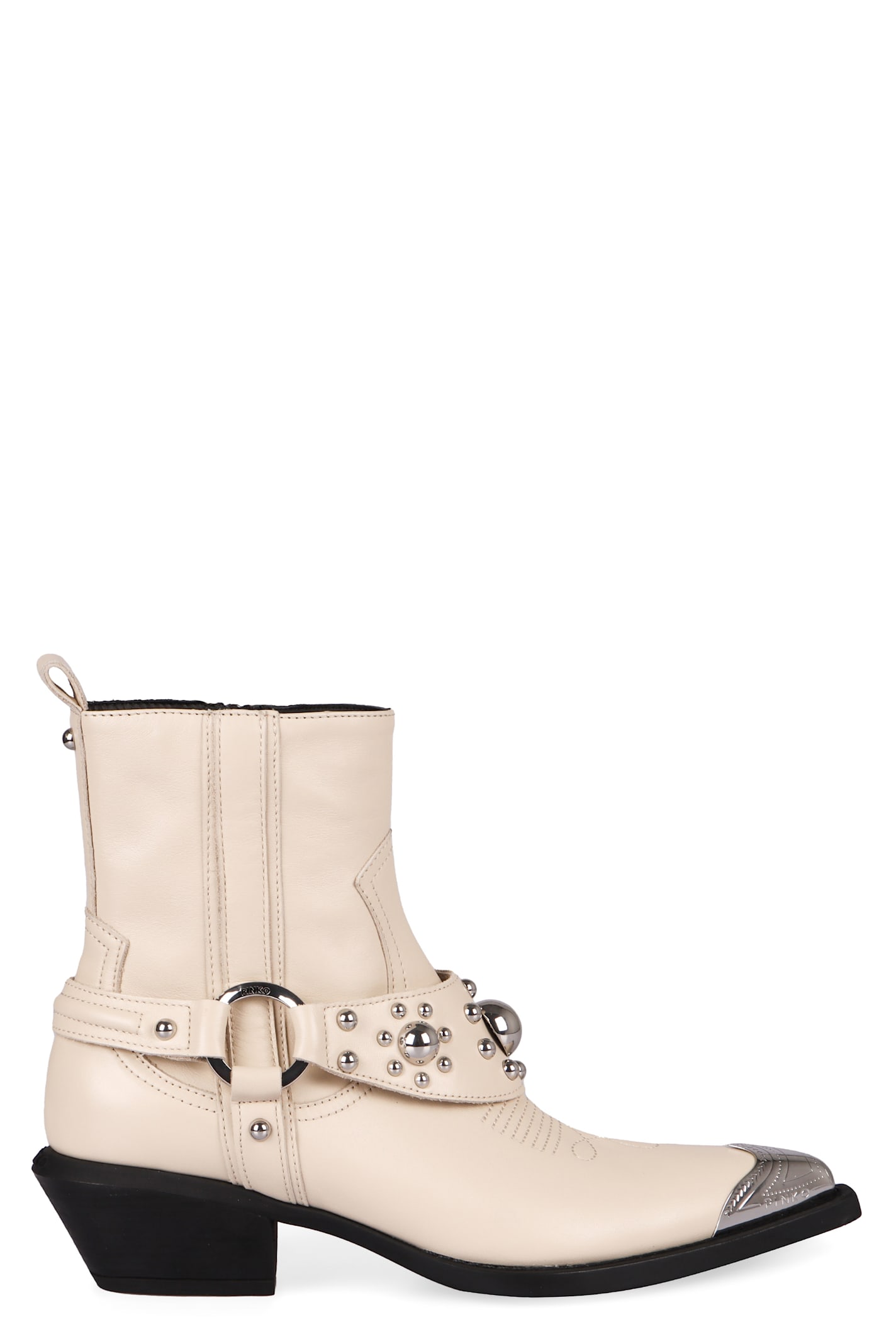 Shop Pinko Western-style Boots In Ivory