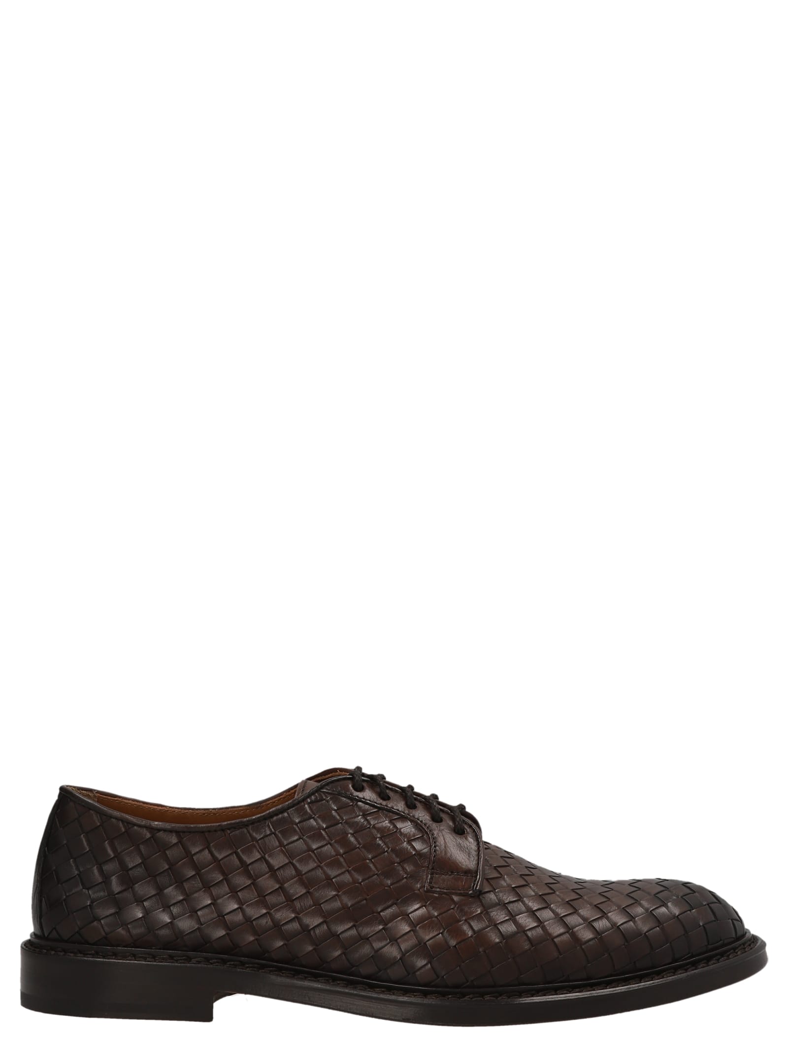 DOUCAL'S WOVEN LEATHER DERBY SHOES