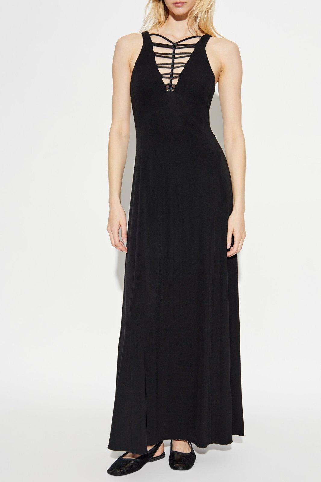 Emporio Armani Long Dress With Flared Hem And Scoop Back