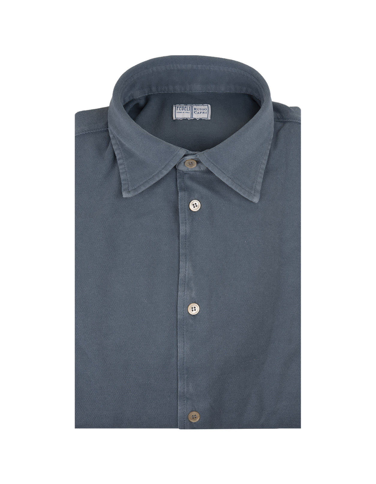 Shop Fedeli Grey Classic Shirt In Light Piquet