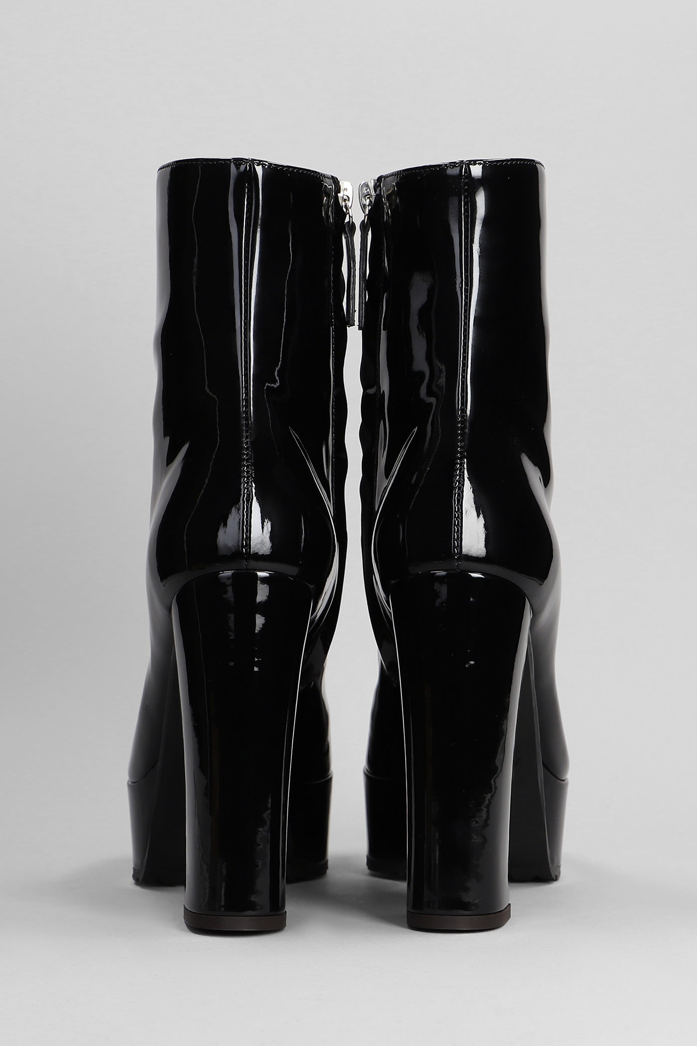 Shop Giuseppe Zanotti Morgana High Heels Ankle Boots In Black Patent Leather
