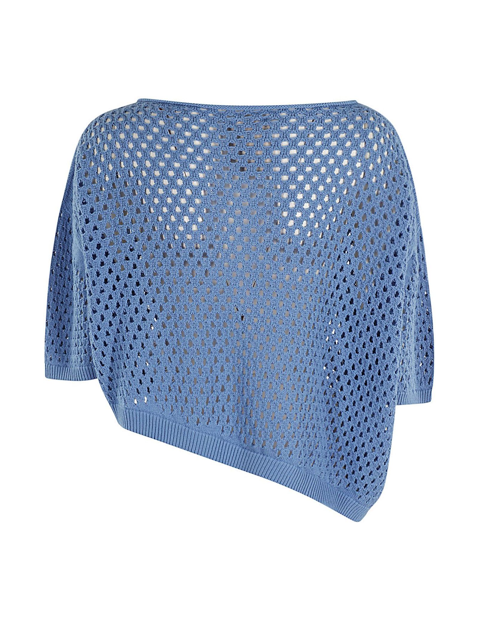 Shop Semicouture Blue Cotton Sweater
