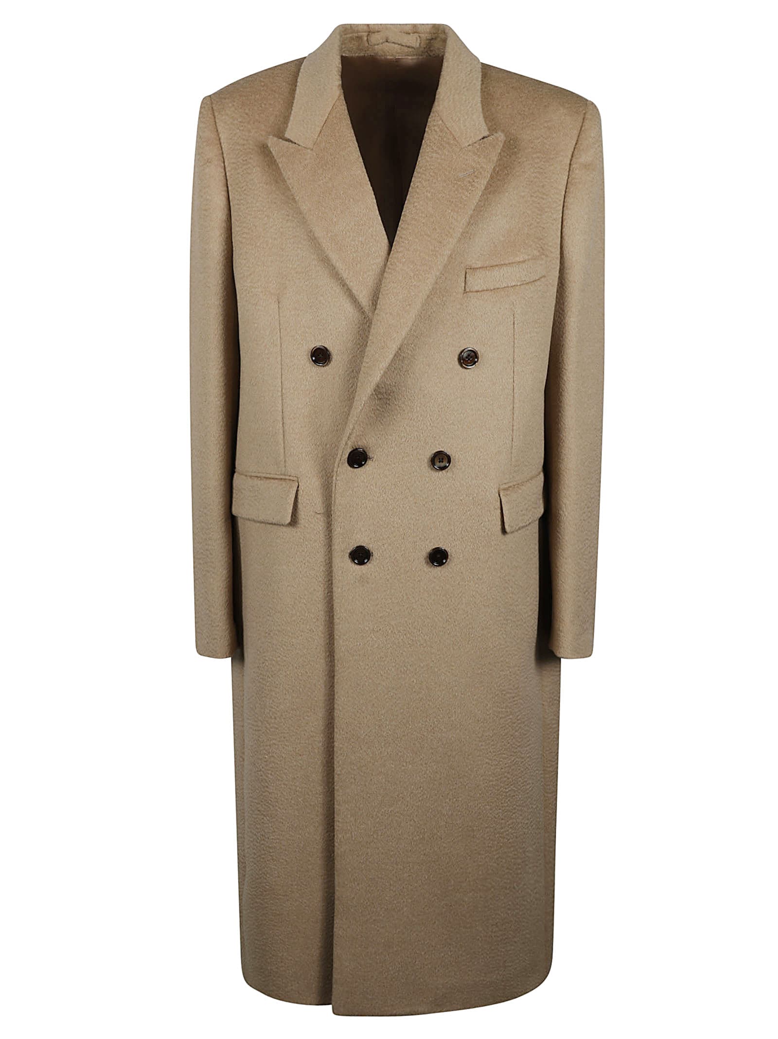 Shop Lardini Double-breasted Long Coat