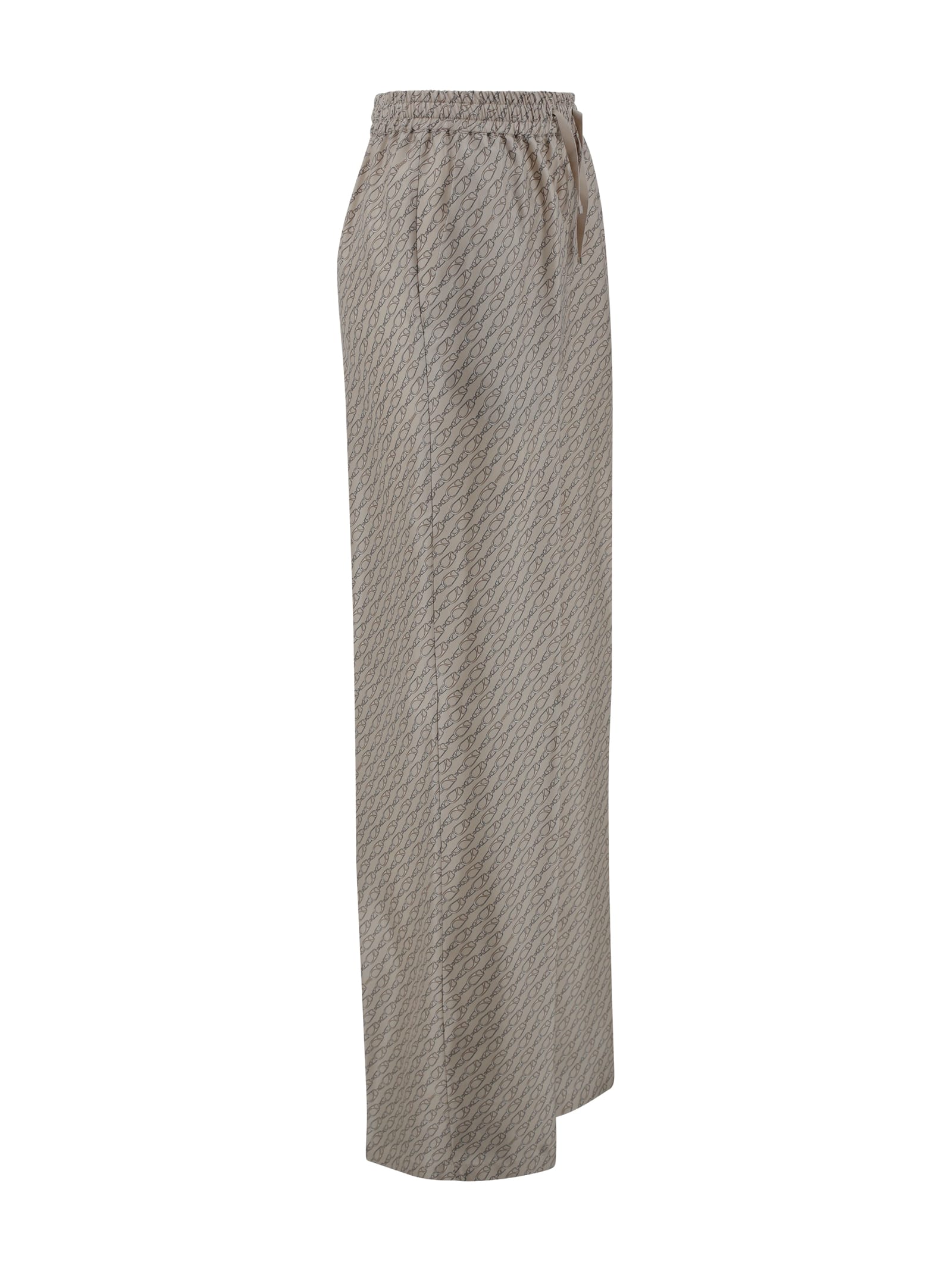 Herno Trousers With Hanging Hook Print In Brown
