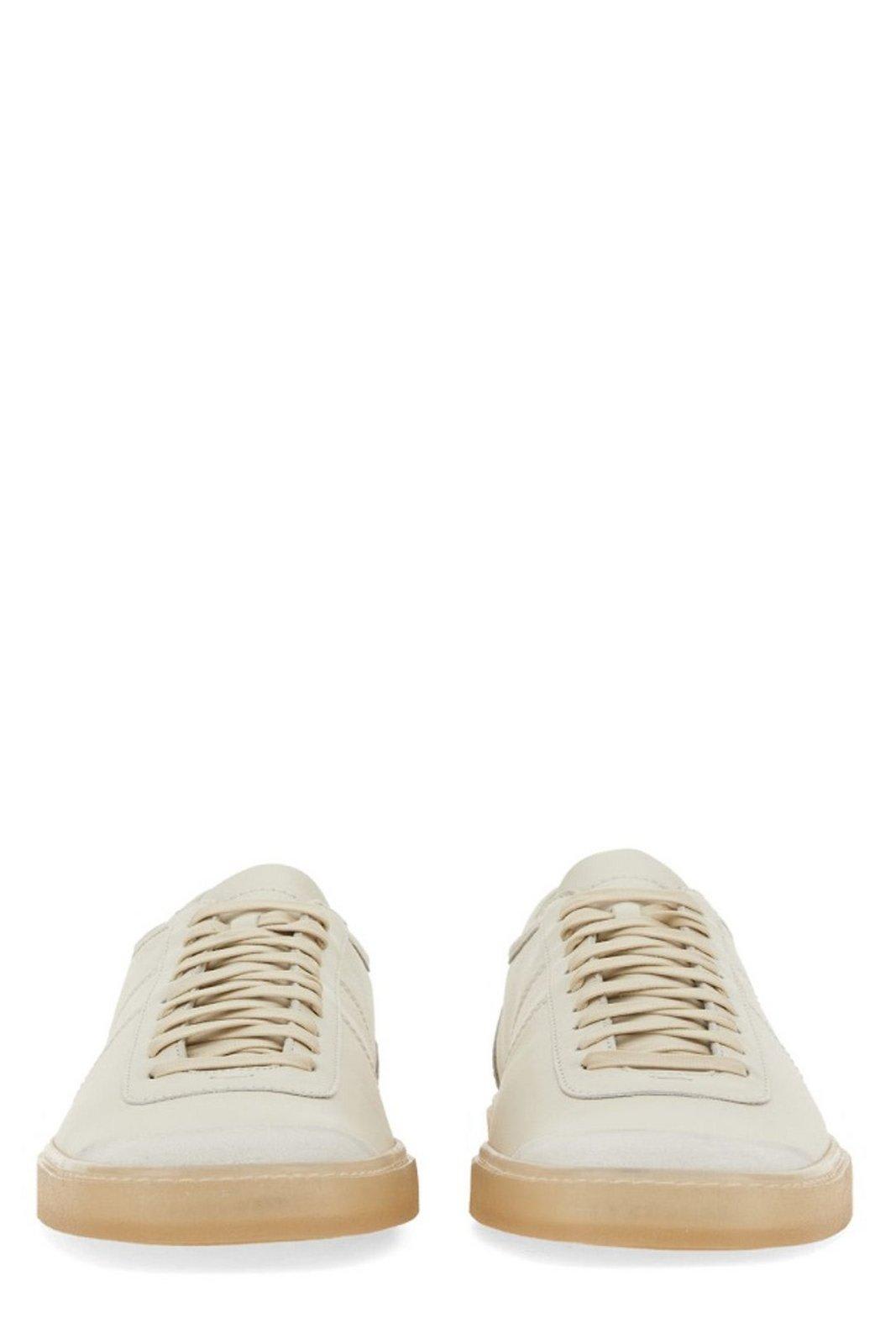 Shop Lemaire Linoleum Lace-up Sneakers In Clay White
