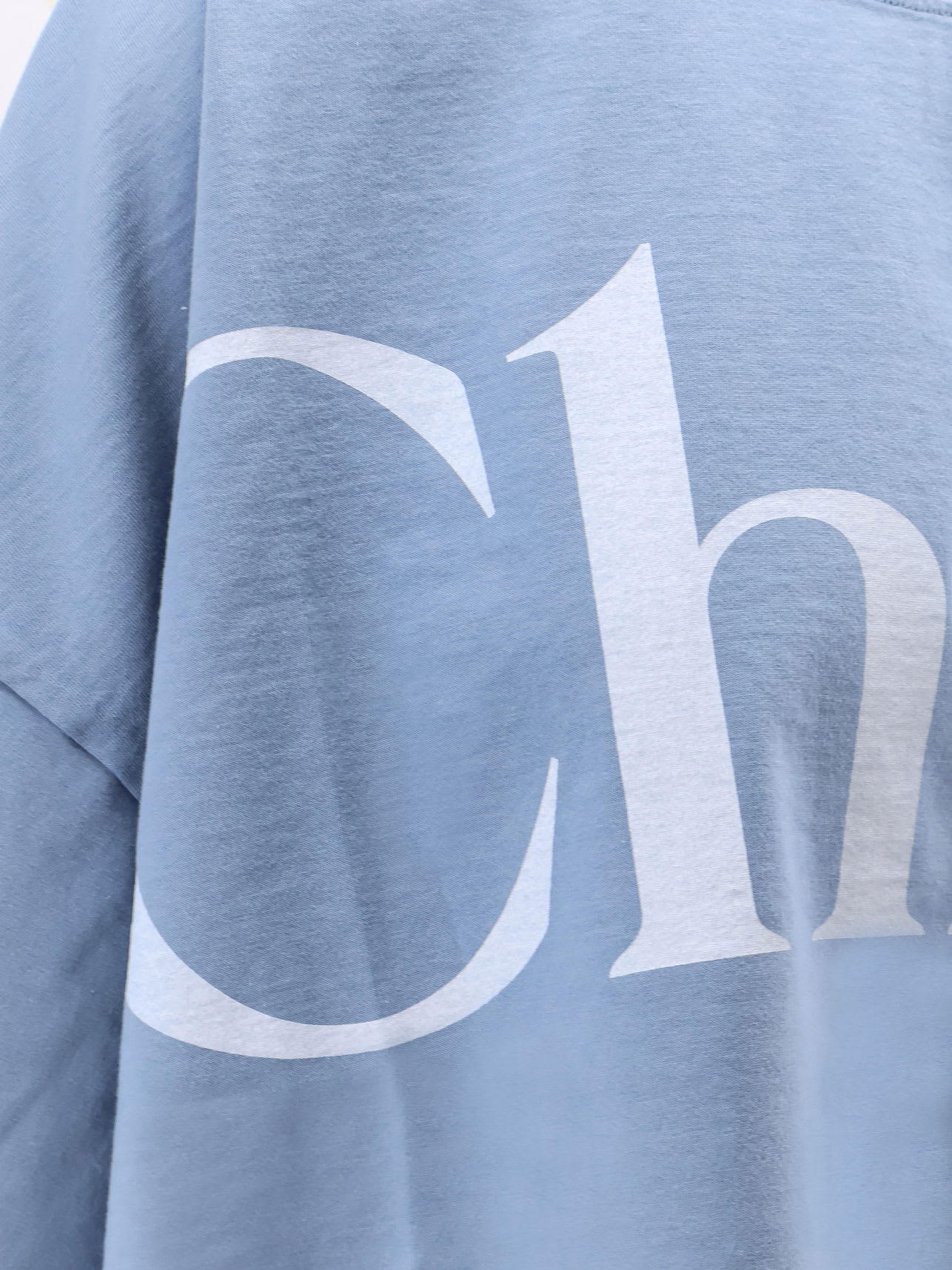 Chloé Oversize Signature Logo Crop Graphic T-shirt