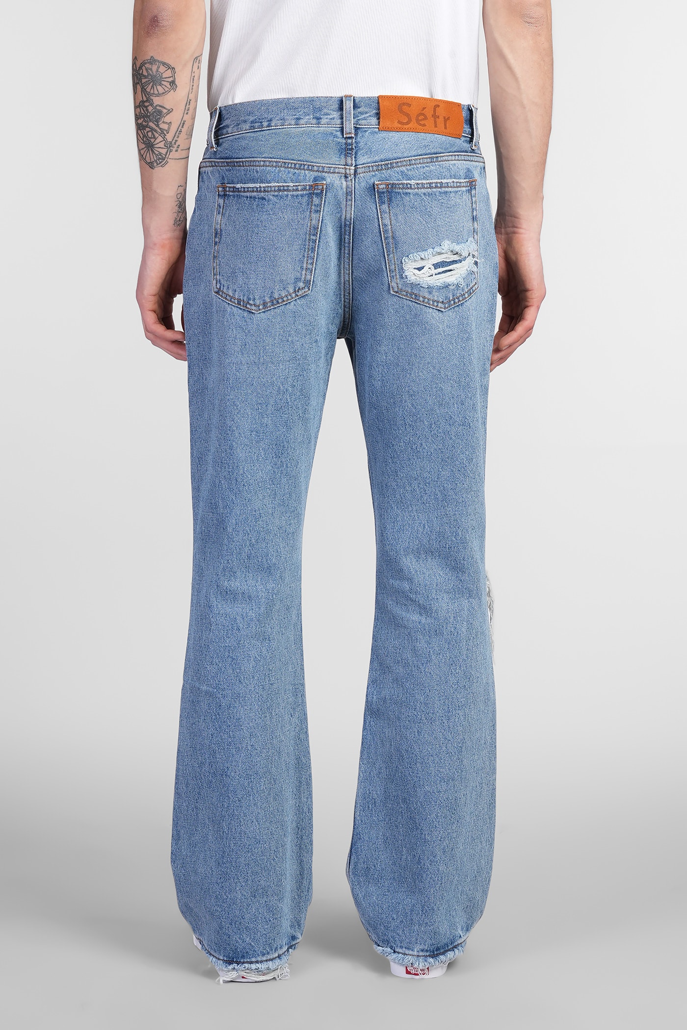 Séfr Ripped And Frayed Jeans In Blue