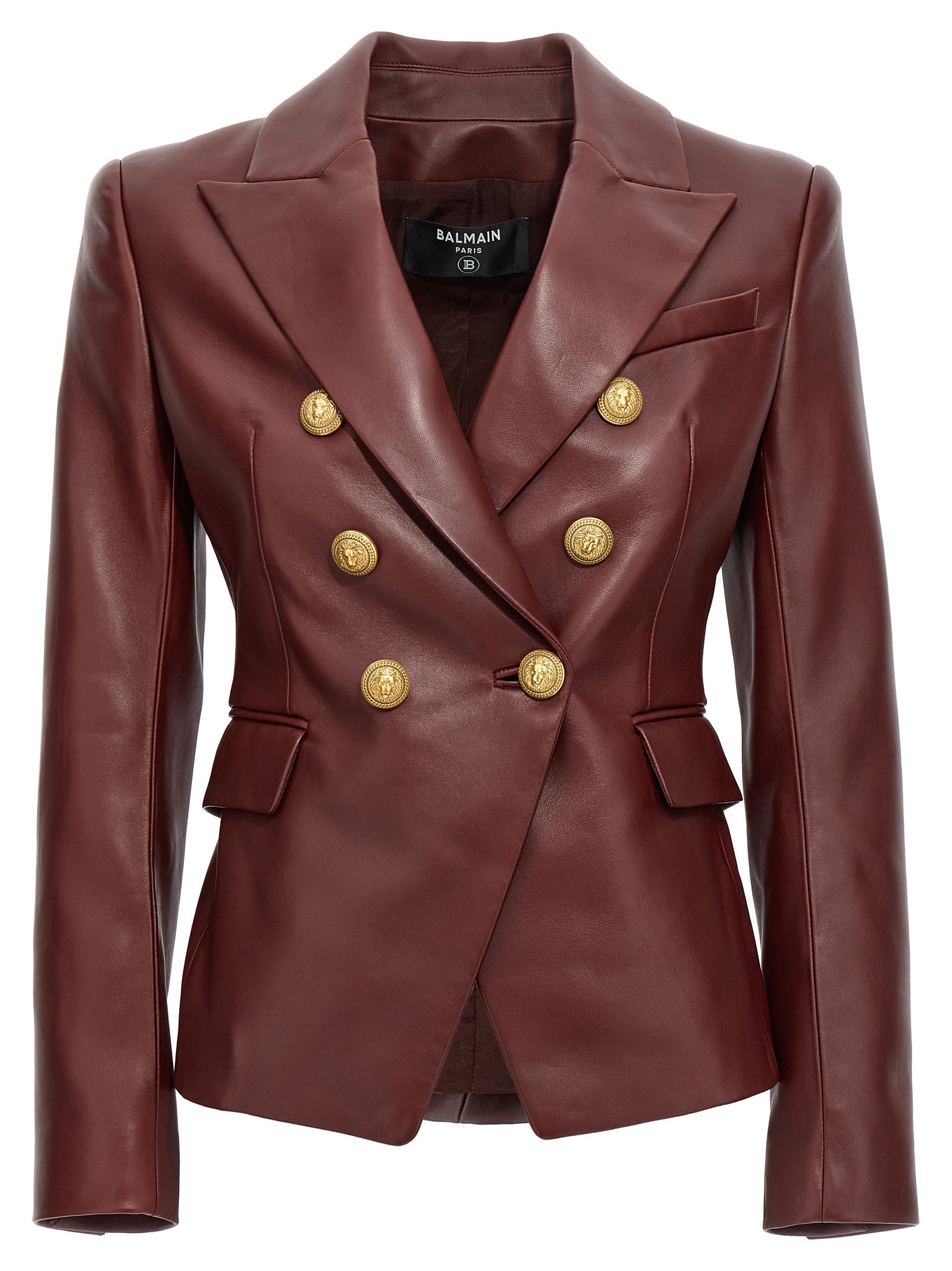 Double-breasted Leather Blazer
