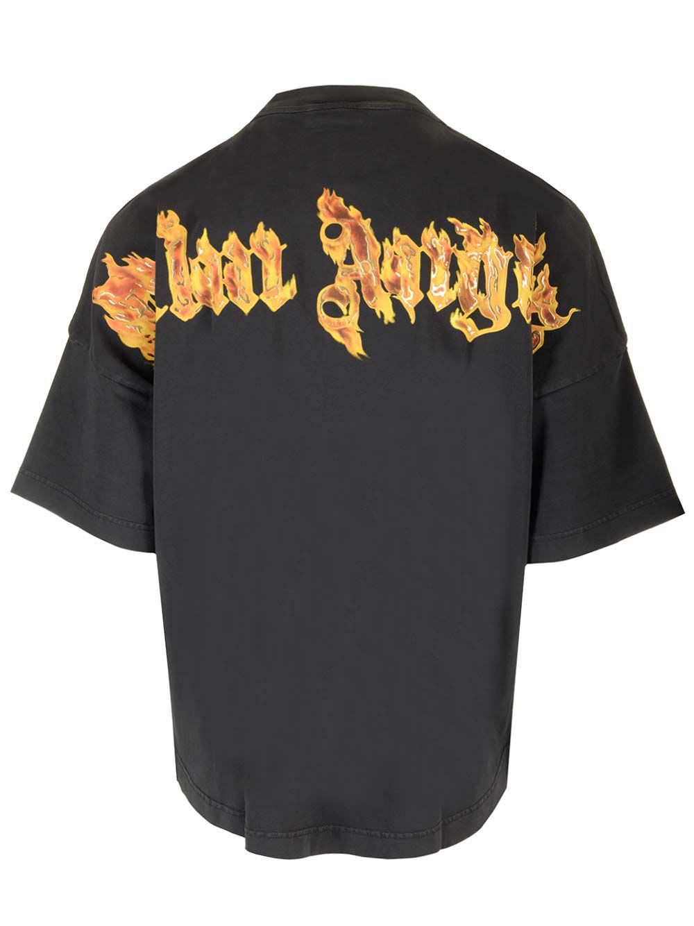 Shop Palm Angels Crew Neck T-shirt In Black