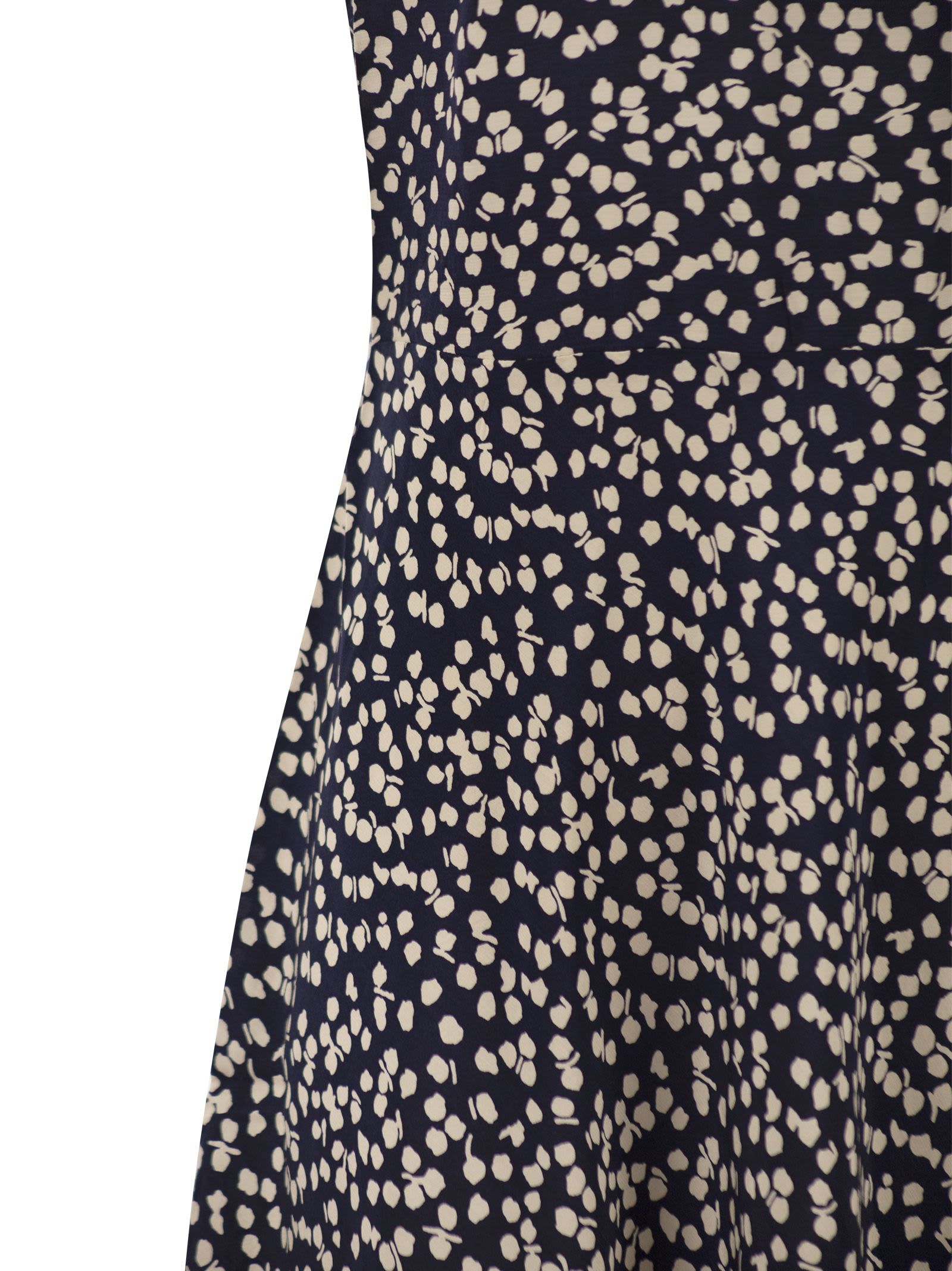 Shop Ralph Lauren Viscose Dress With Micro Pattern In Cream Buds Print
