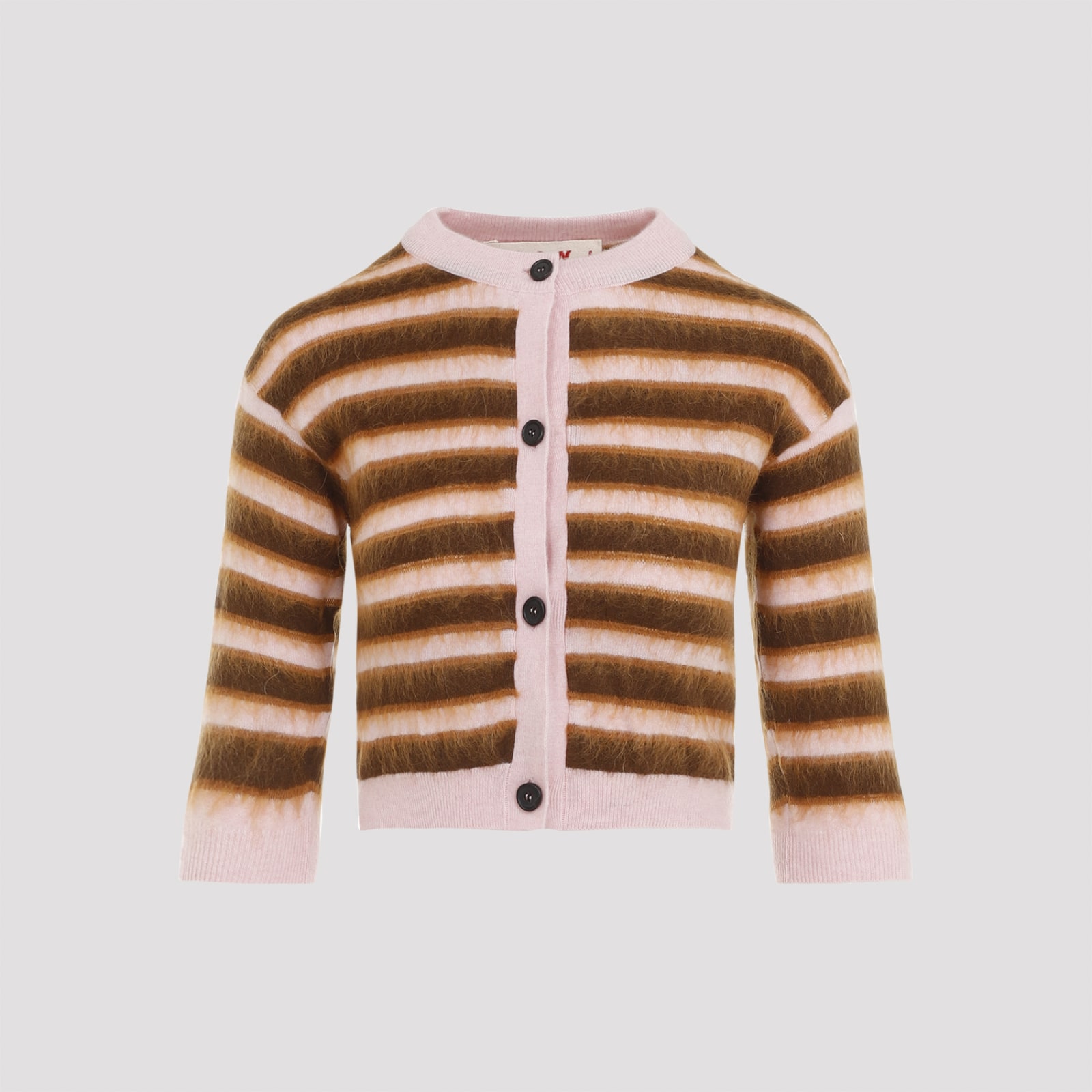 Shop Marni Virgin Wool Cardigan In Pink Gummy