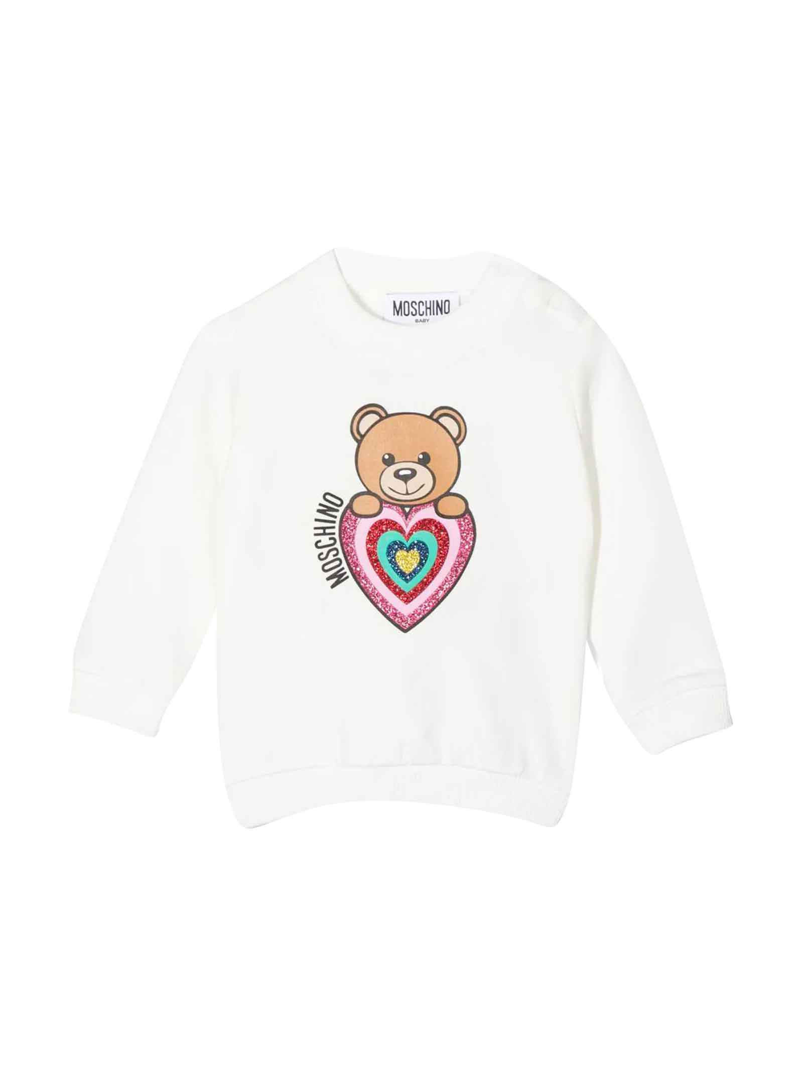 Moschino Baby Girl Sweatshirt With Teddy Bear Print