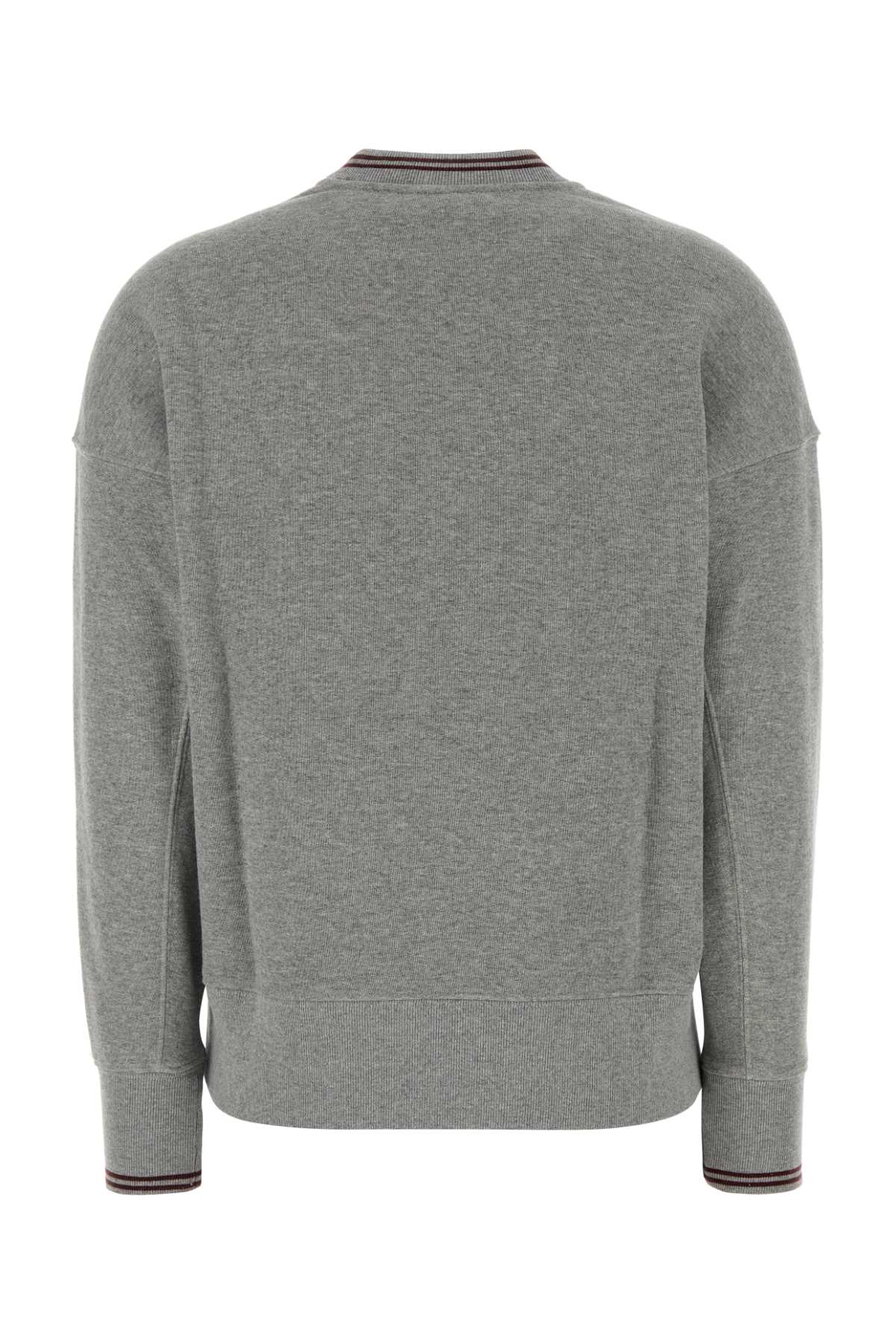 Autry Cotton Sweatshirt With Crew Neck And Long Sleeves In Gray