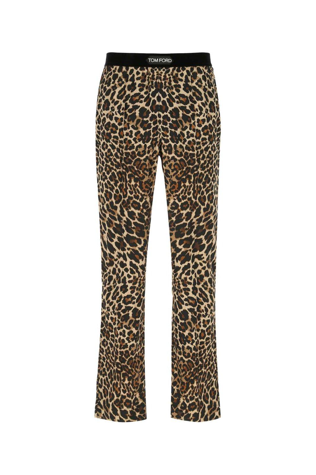 Tom Ford Leopard-printed Stretched Pajama Trousers