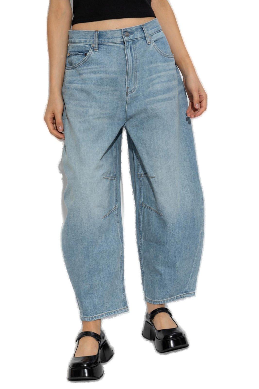 Helmut Lang Logo Patch Cocoon Jeans In Denim