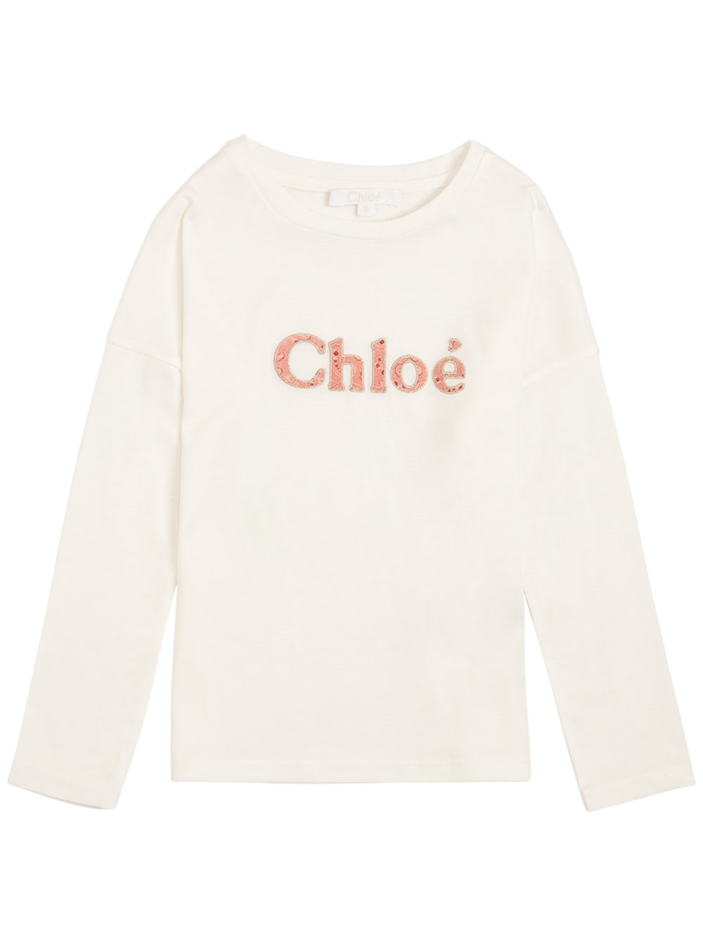 Chloé Long-sleeved Cotton And Modal T-shirt With Logo Print