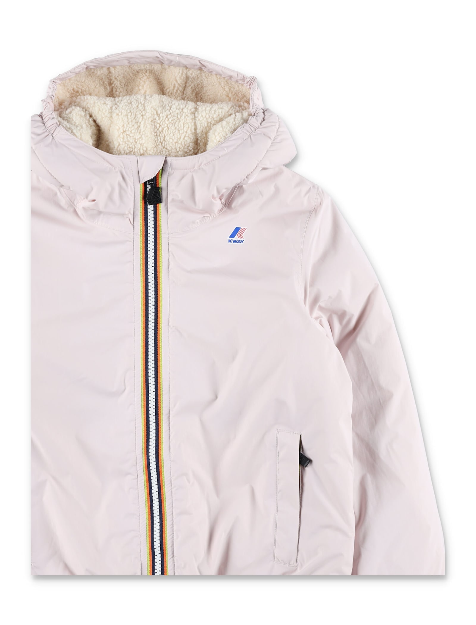 K-way Hooded Padded Jacket In Pink
