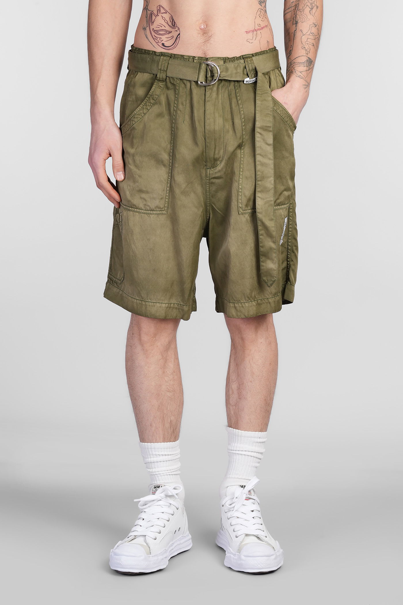 Shorts In Khaki Rayon